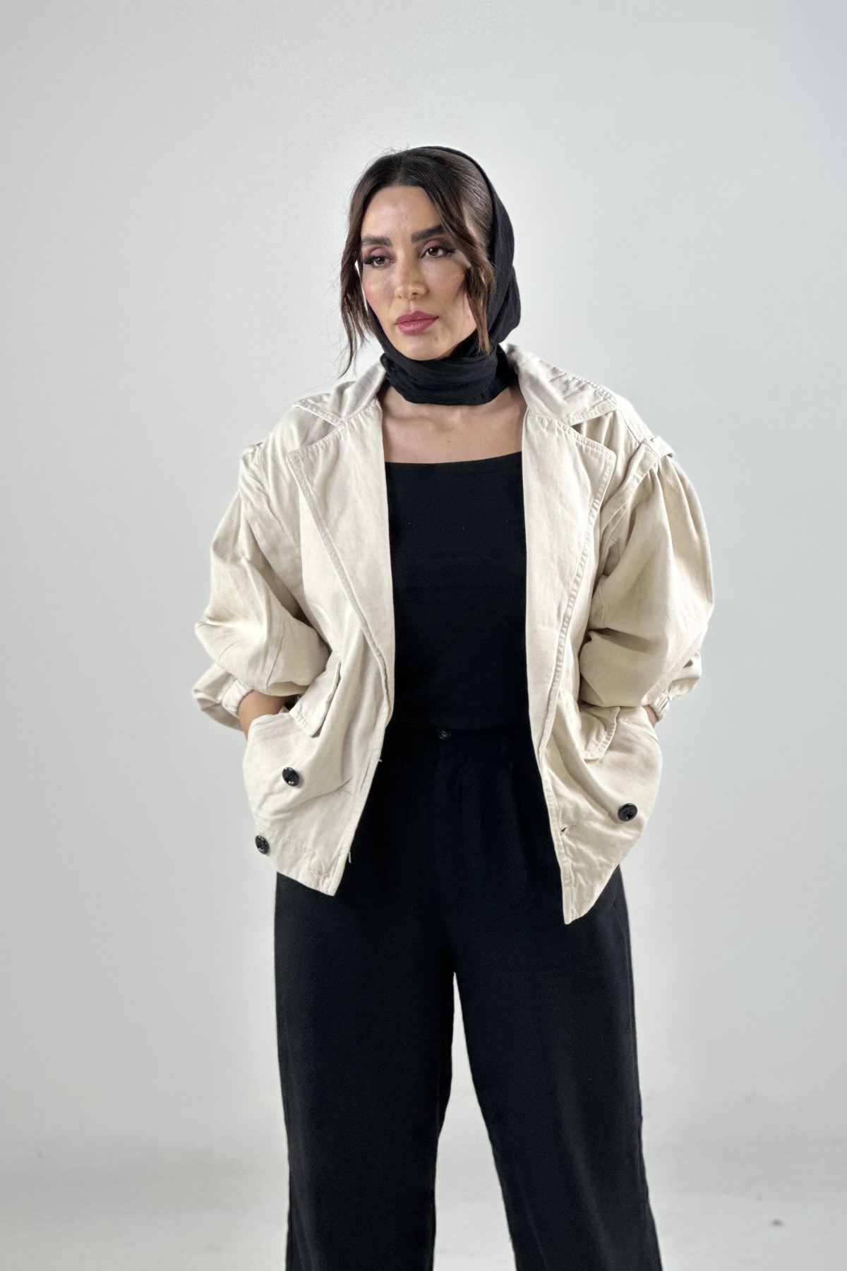 کت کتان یقه آرشال