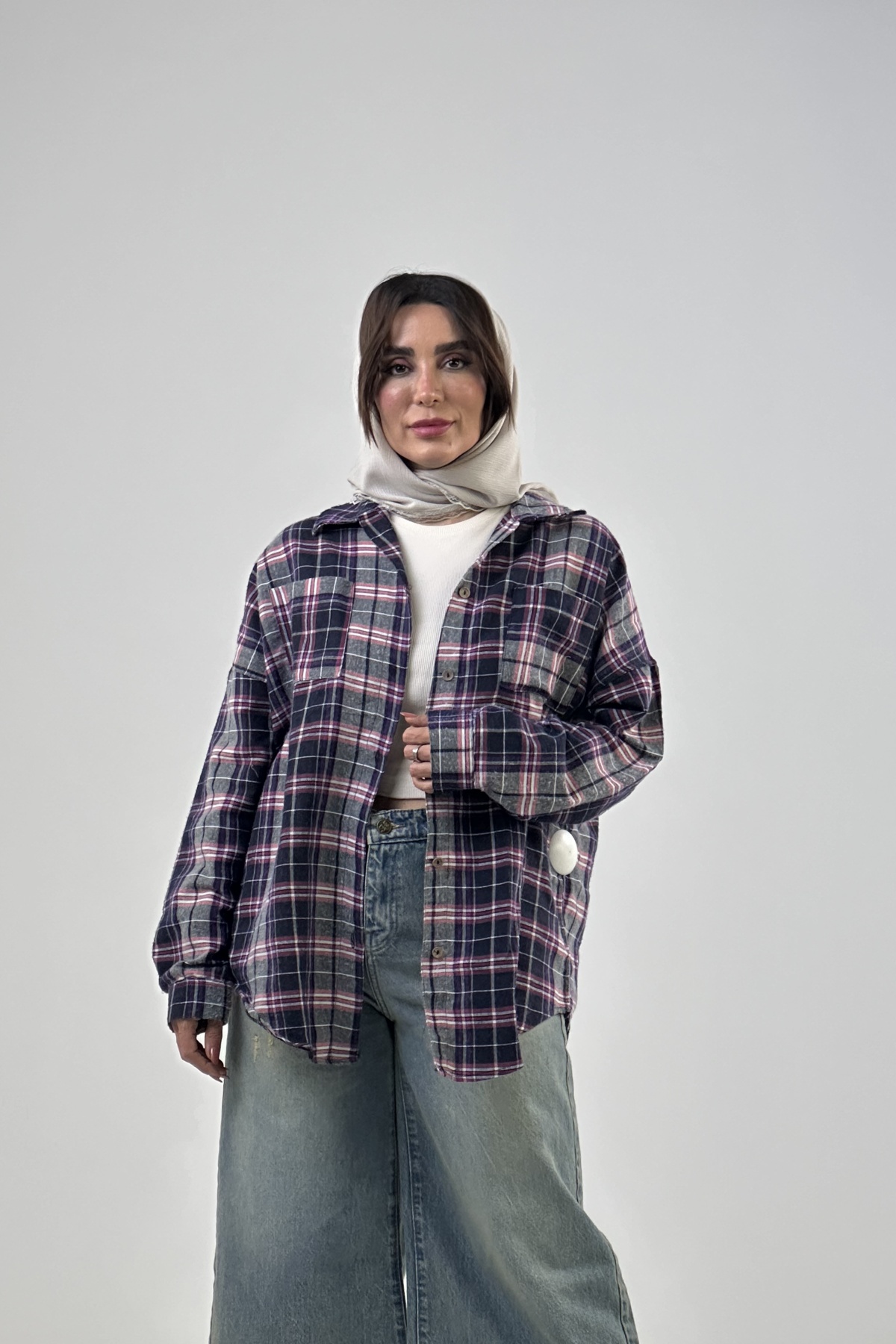 پیراهن چهارخانه پنبه