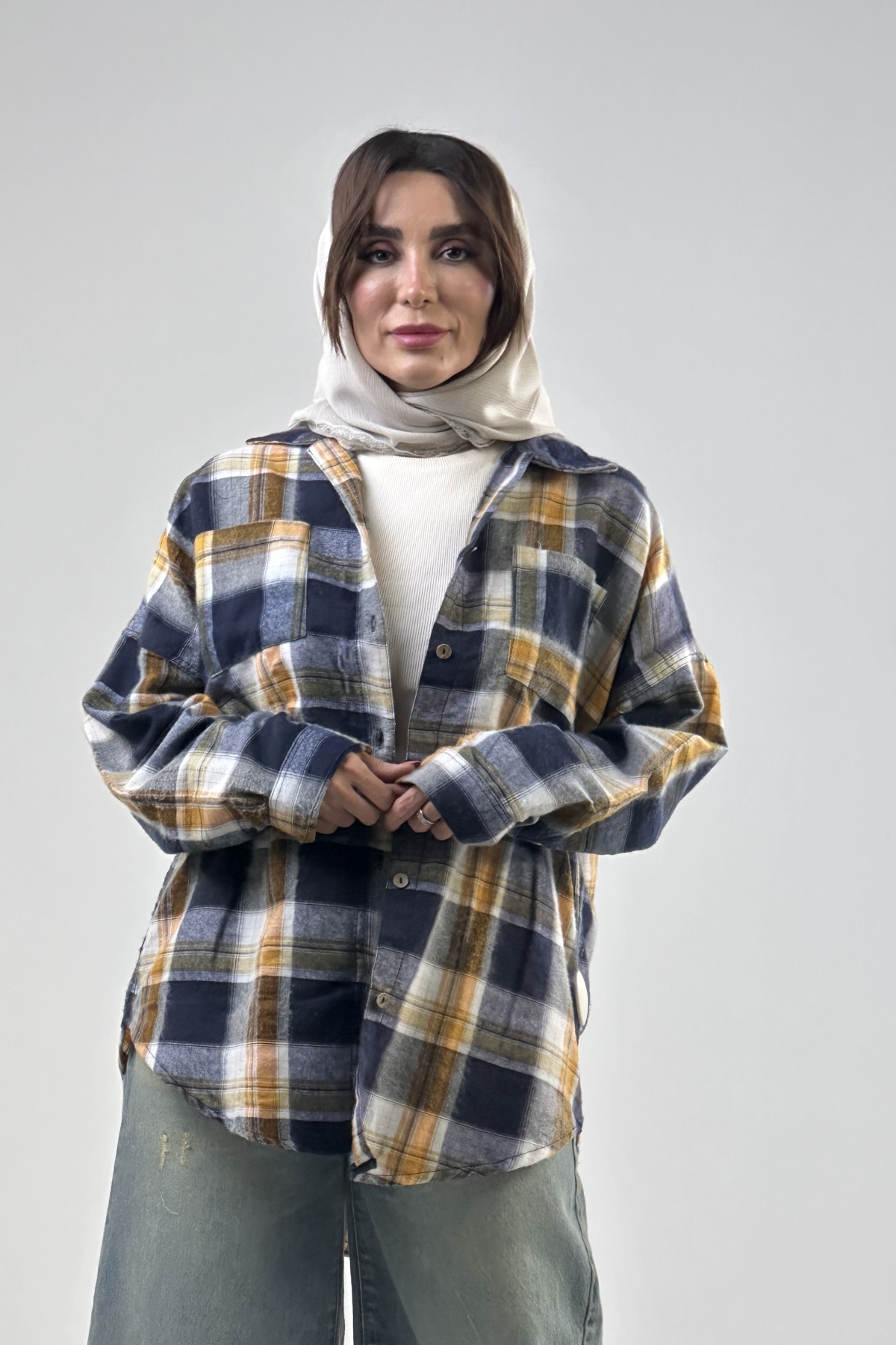 پیراهن چهارخانه پنبه