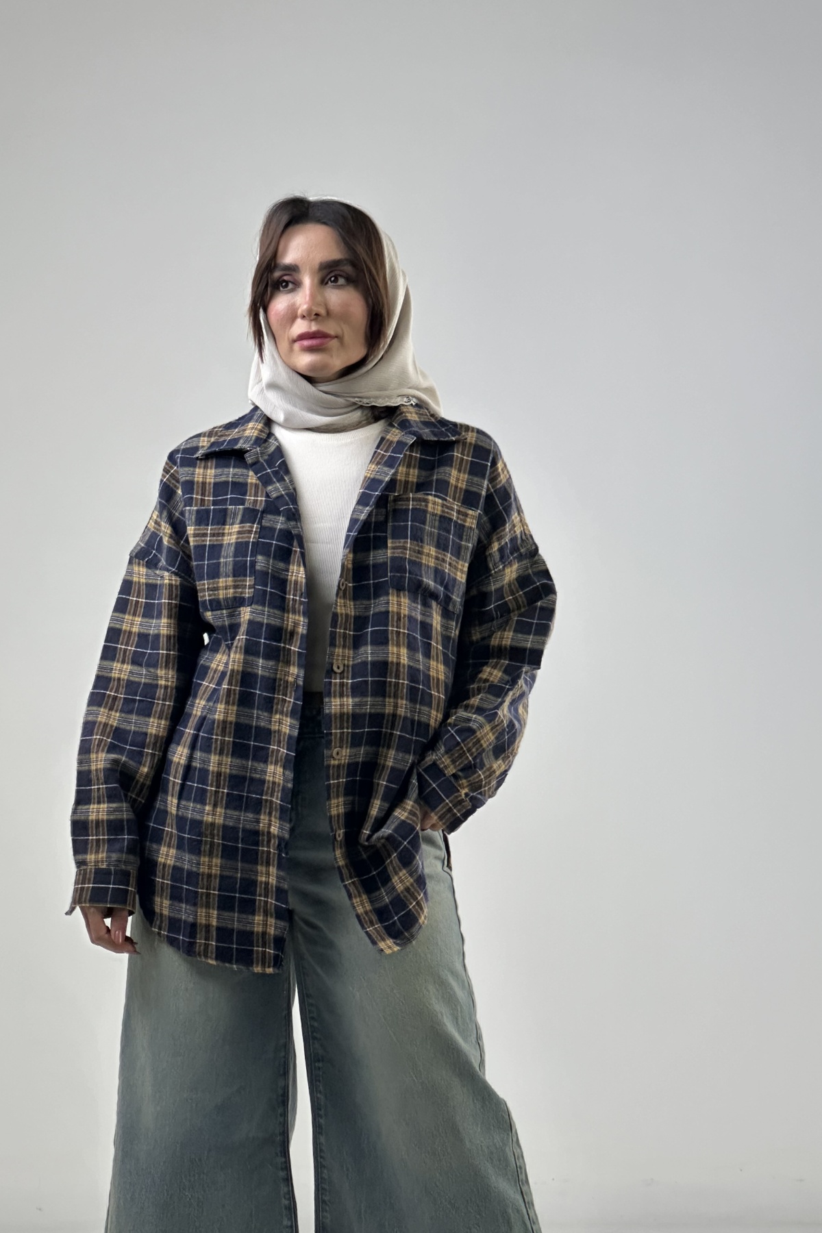 پیراهن چهارخانه پنبه