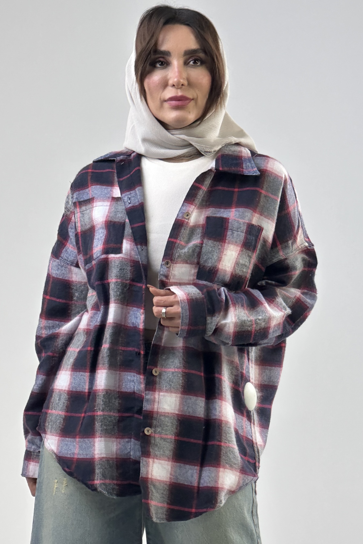 پیراهن چهارخانه پنبه