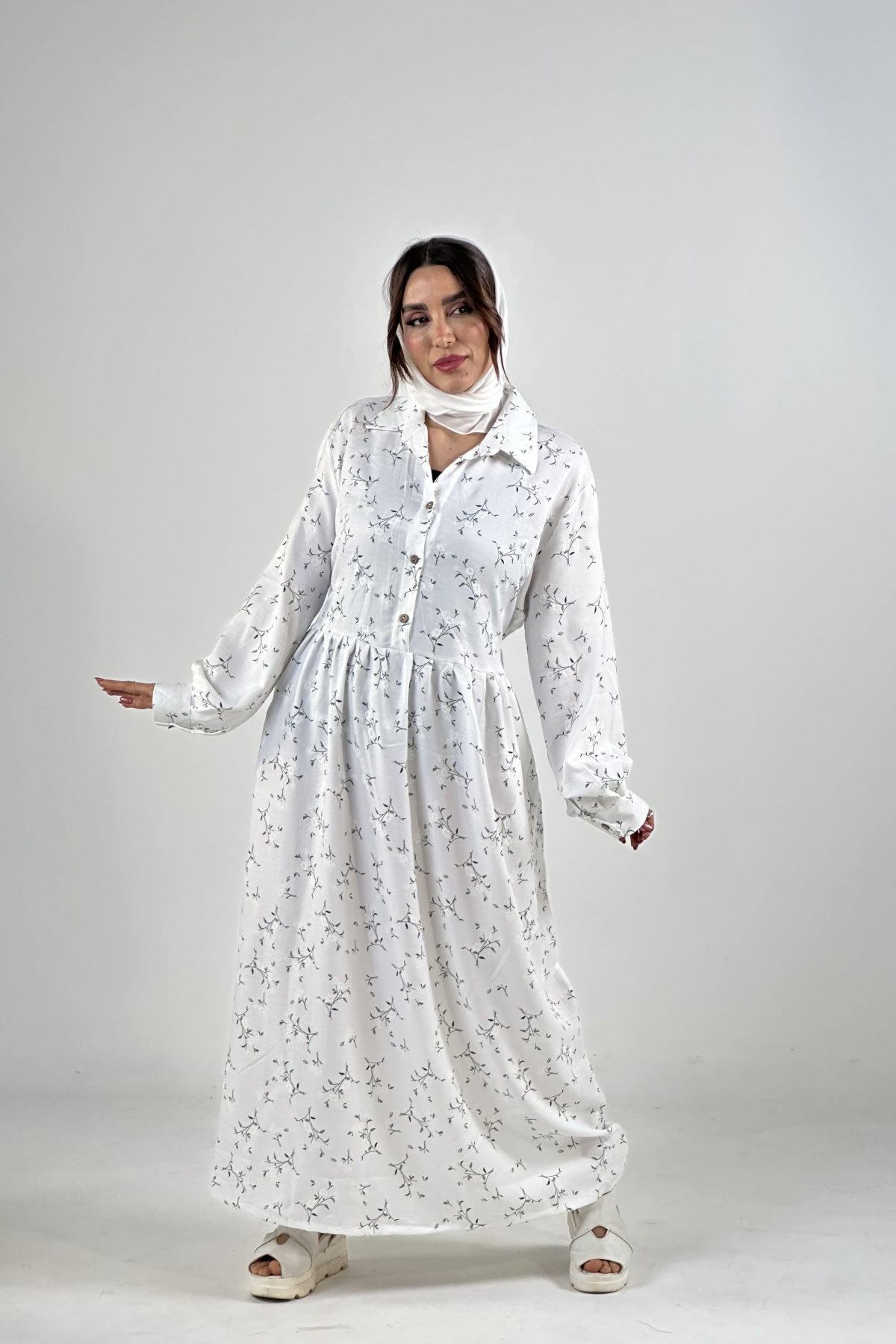 پیراهن بلند یقه دار