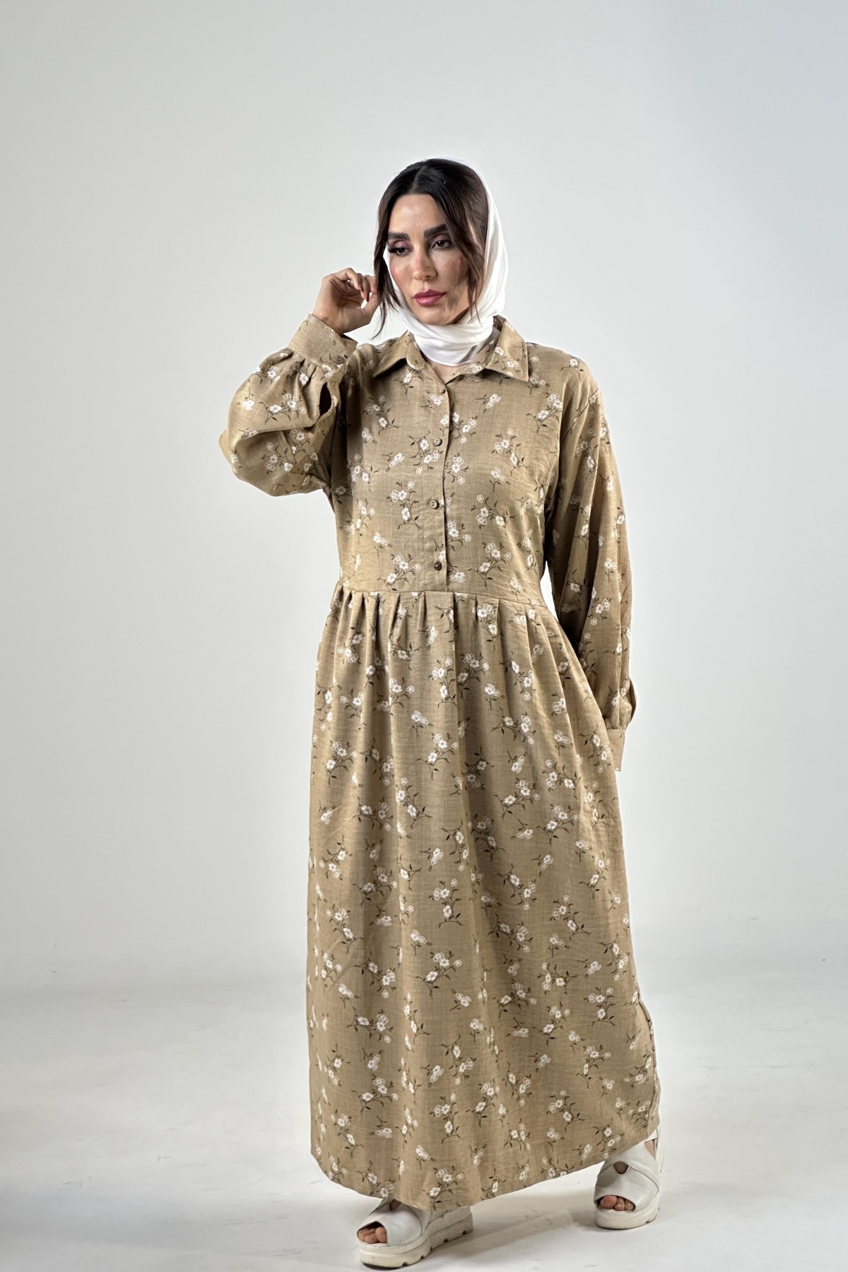 پیراهن بلند یقه دار