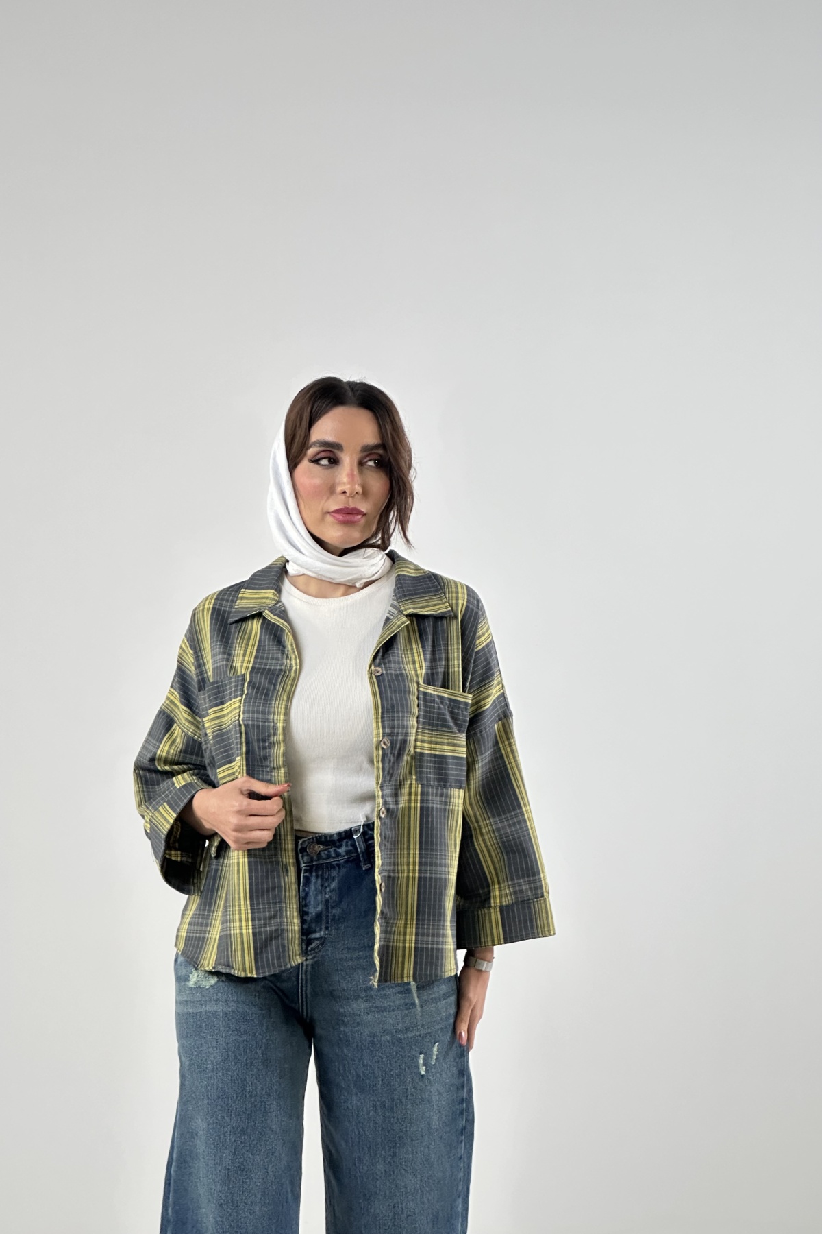 شومیز کراپ طرح دار