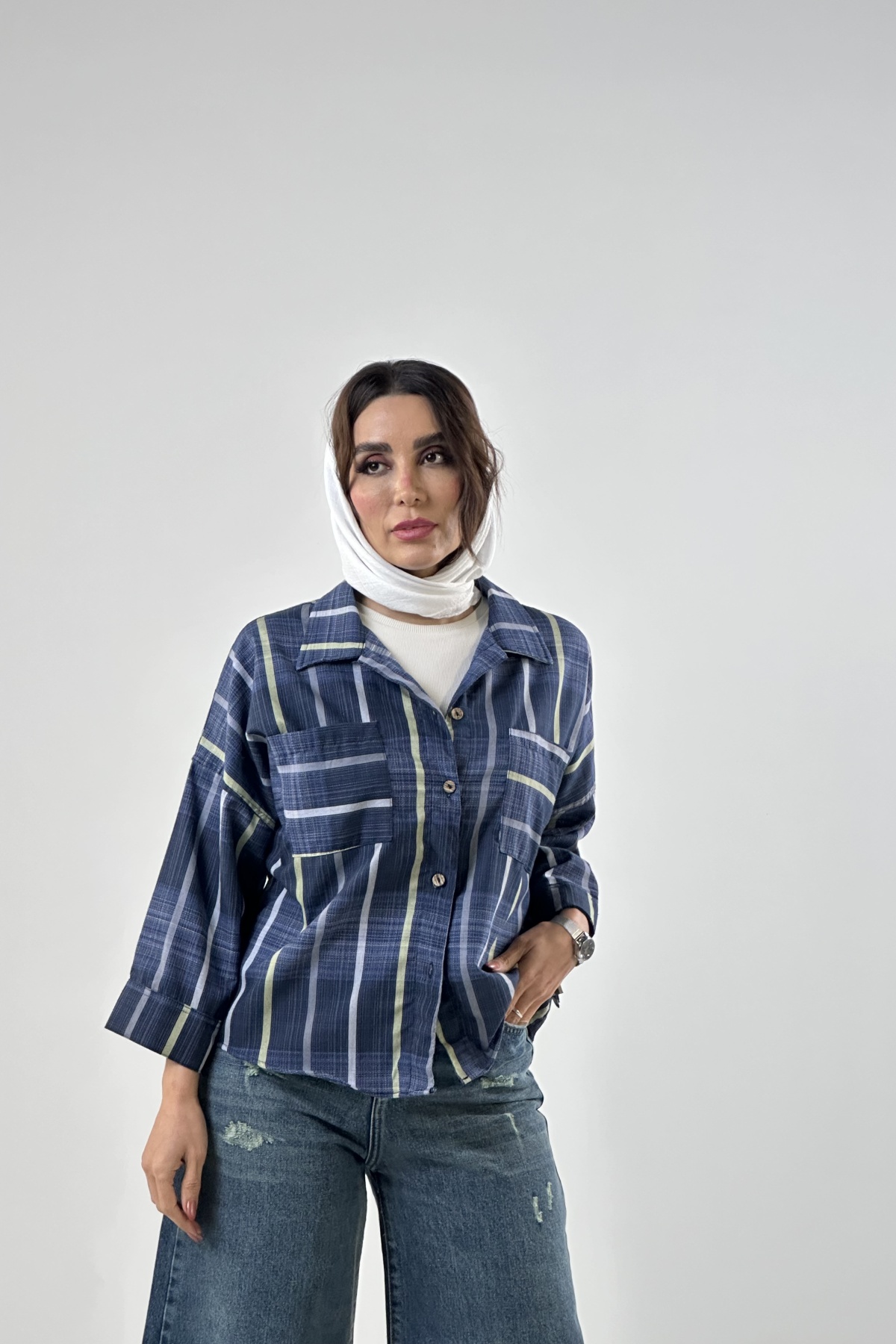 شومیز کراپ طرح دار