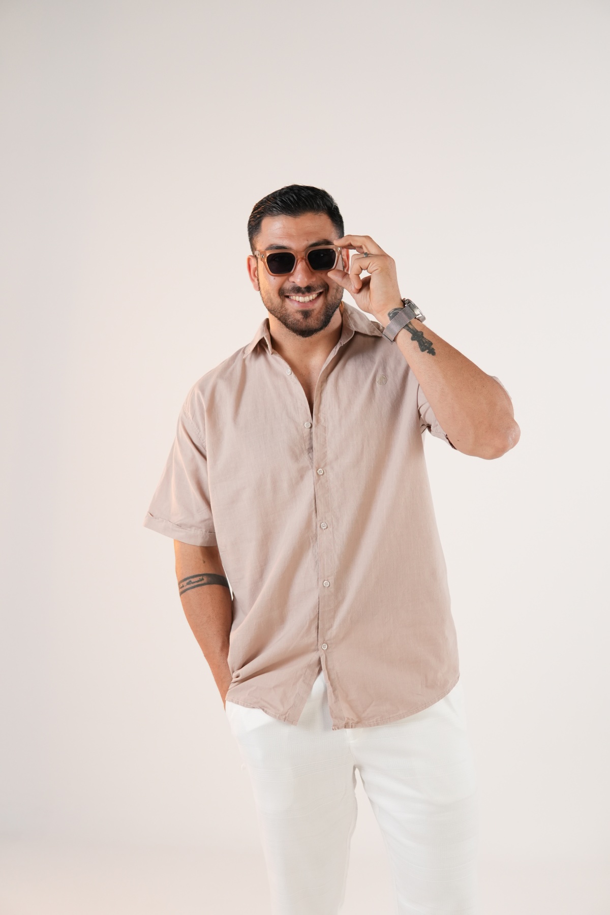 پیراهن آستین کوتاه لینن