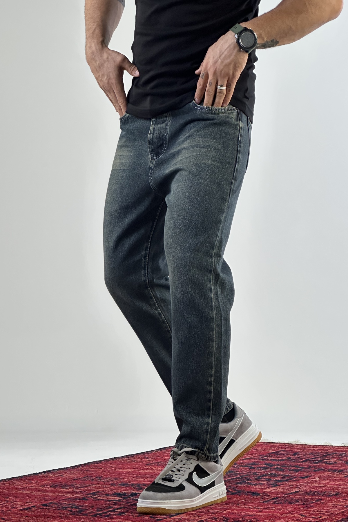 شلوار مام سبز کثیف شور  (7690)