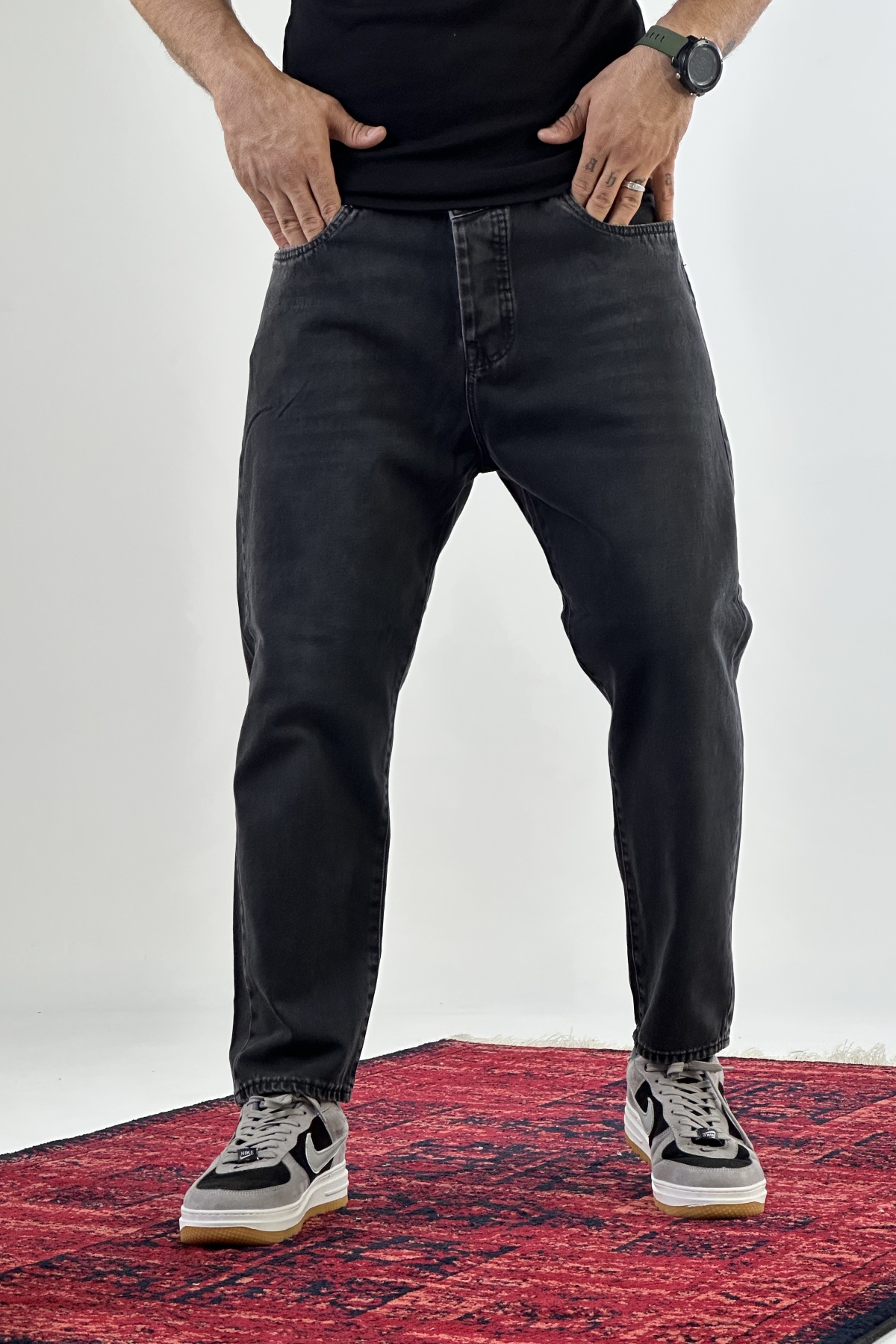 شلوار مام ذغالی تیره  (7692)