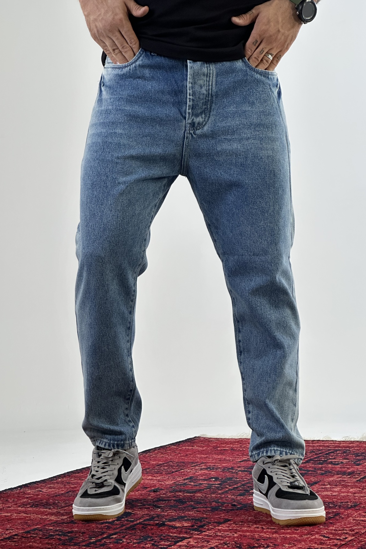 شلوار مام آبی دریایی(7687)