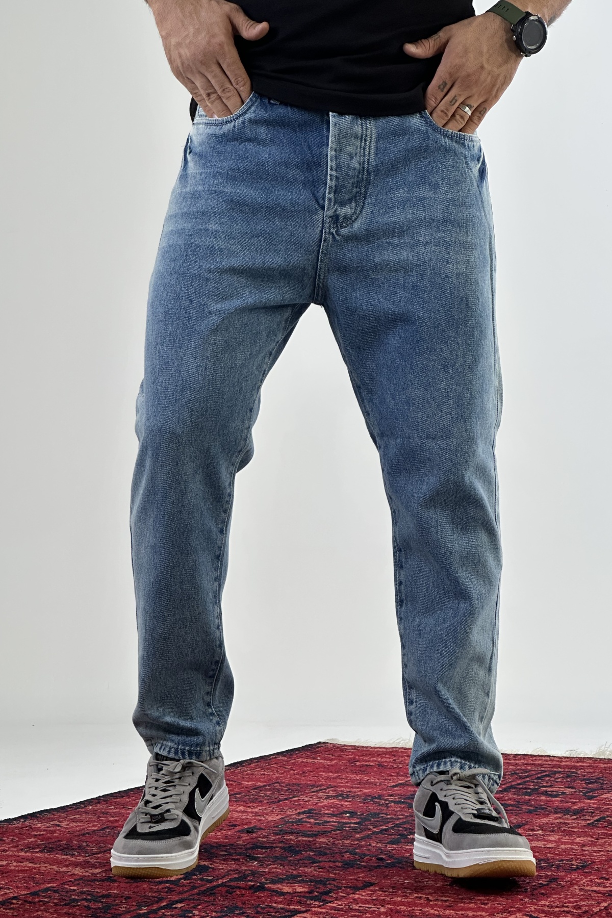 شلوار مام آبی دریایی(7687)