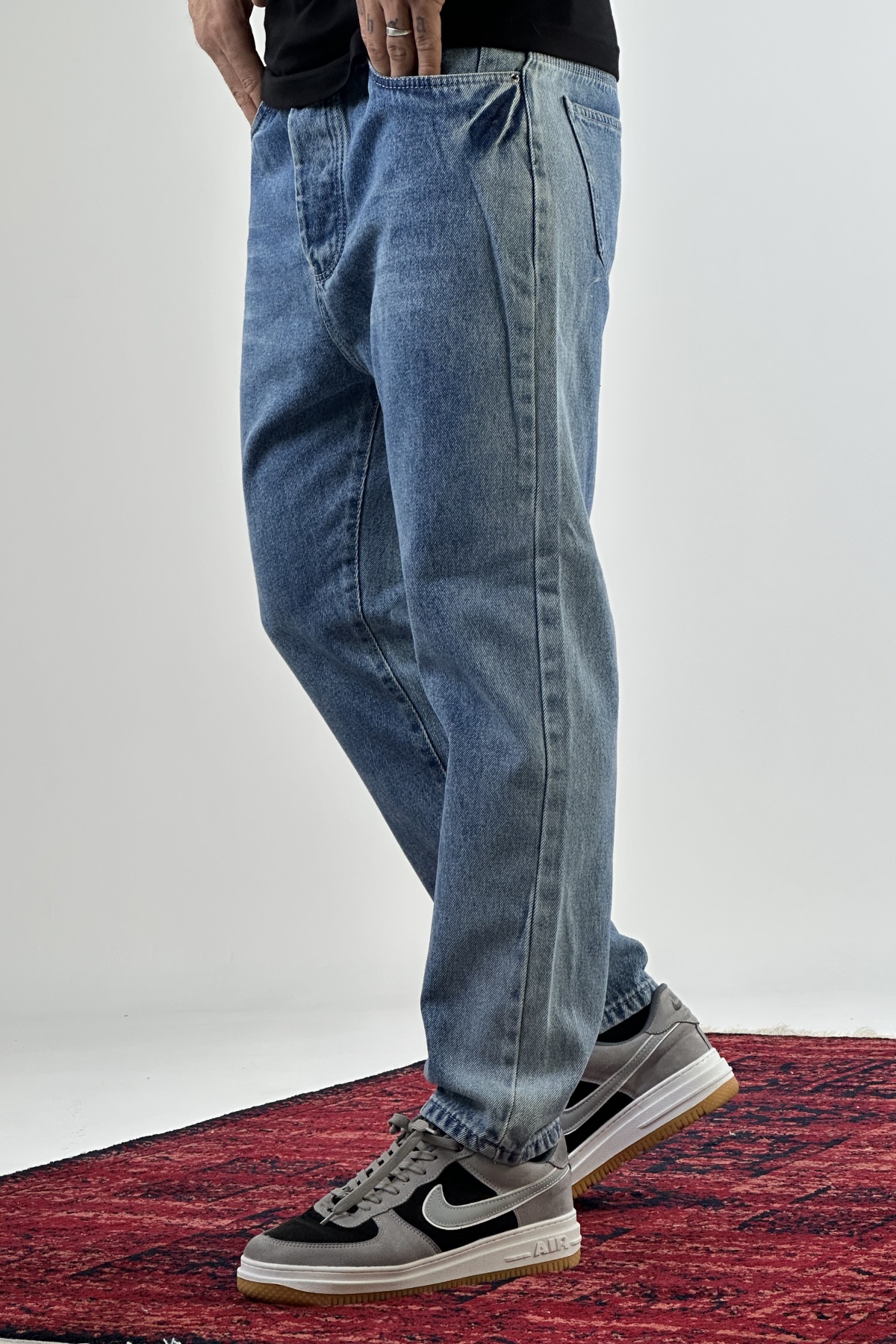 شلوار مام آبی دریایی(7687)