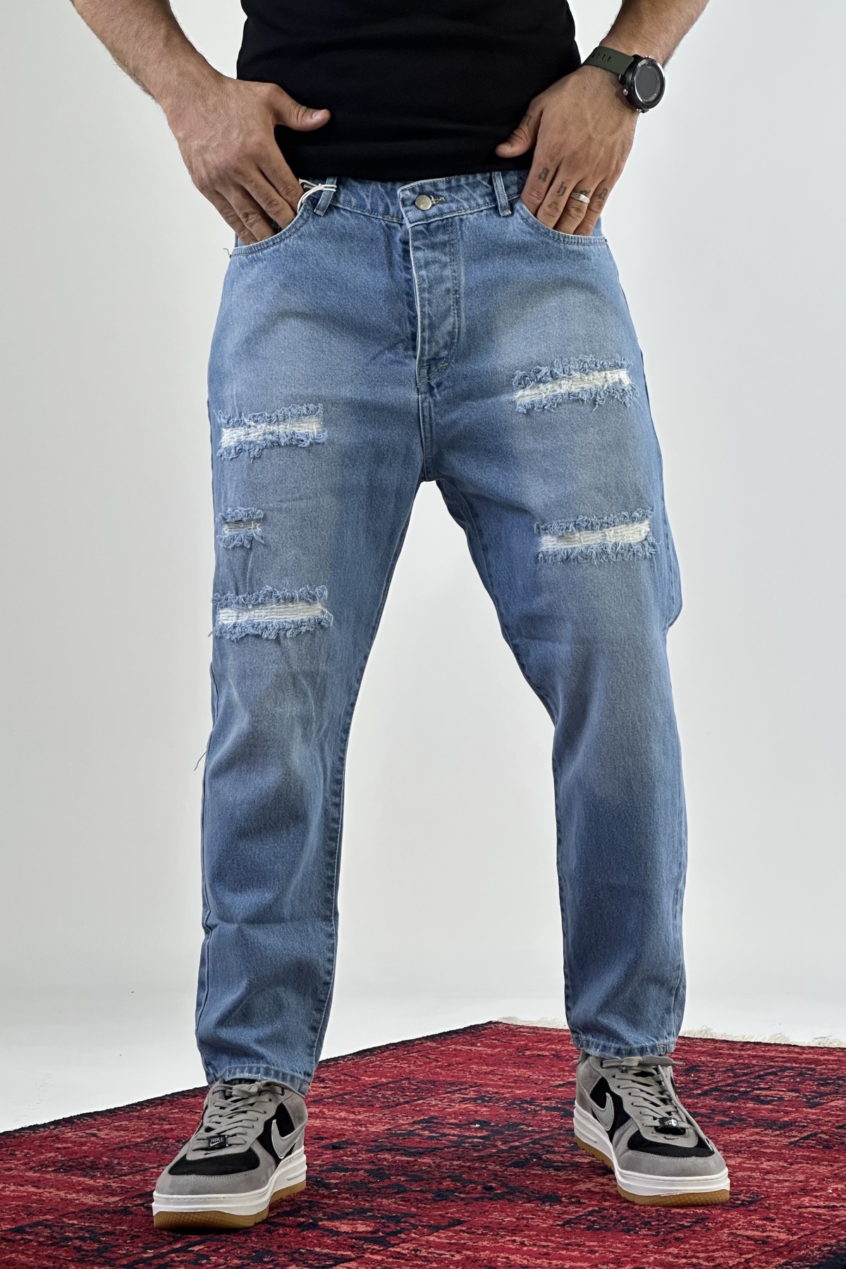 شلوار مام آبی روشن  (7550)