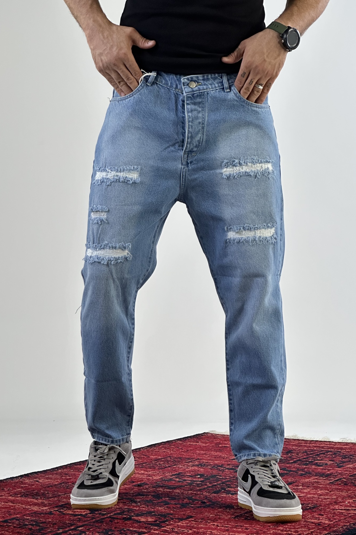 شلوار مام آبی روشن  (7550)