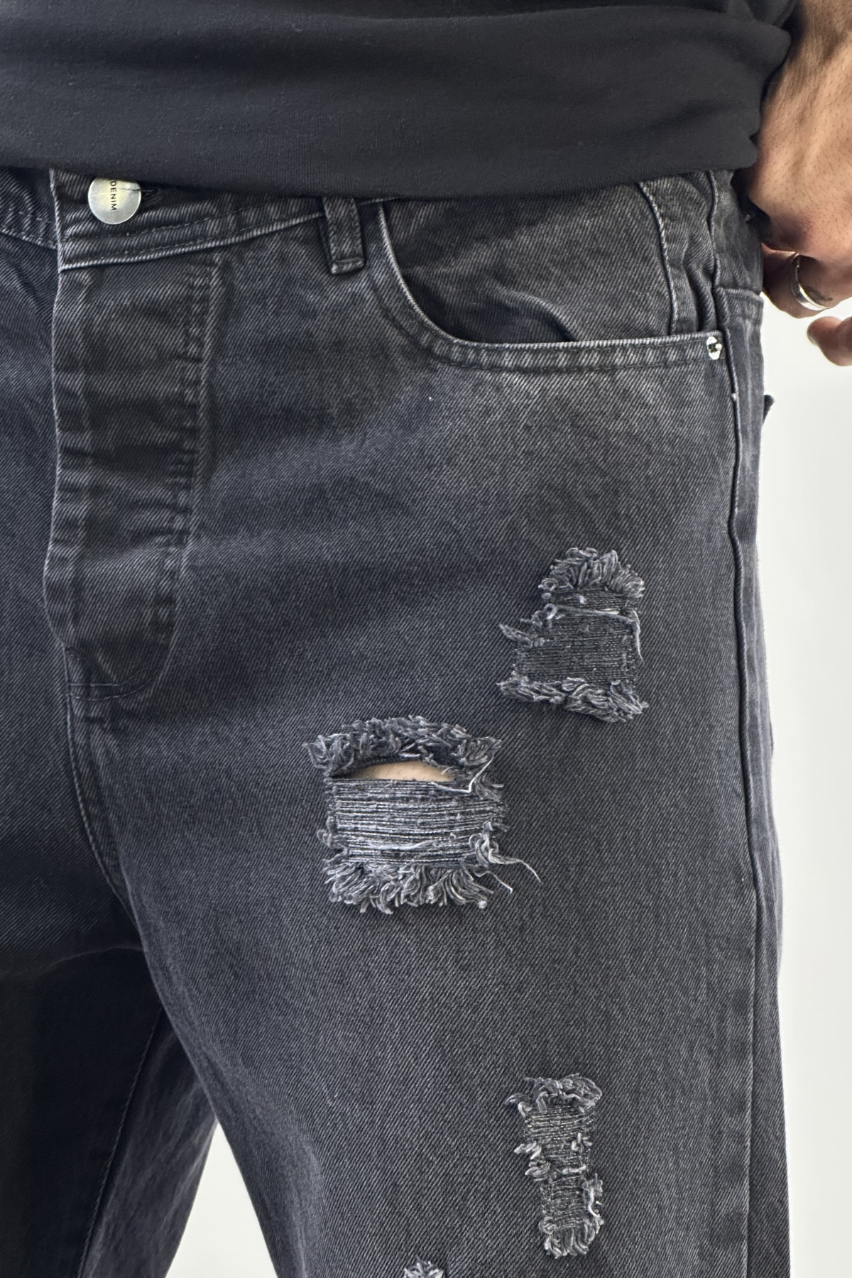 شلوار نیم بگ ذغالی (7700)