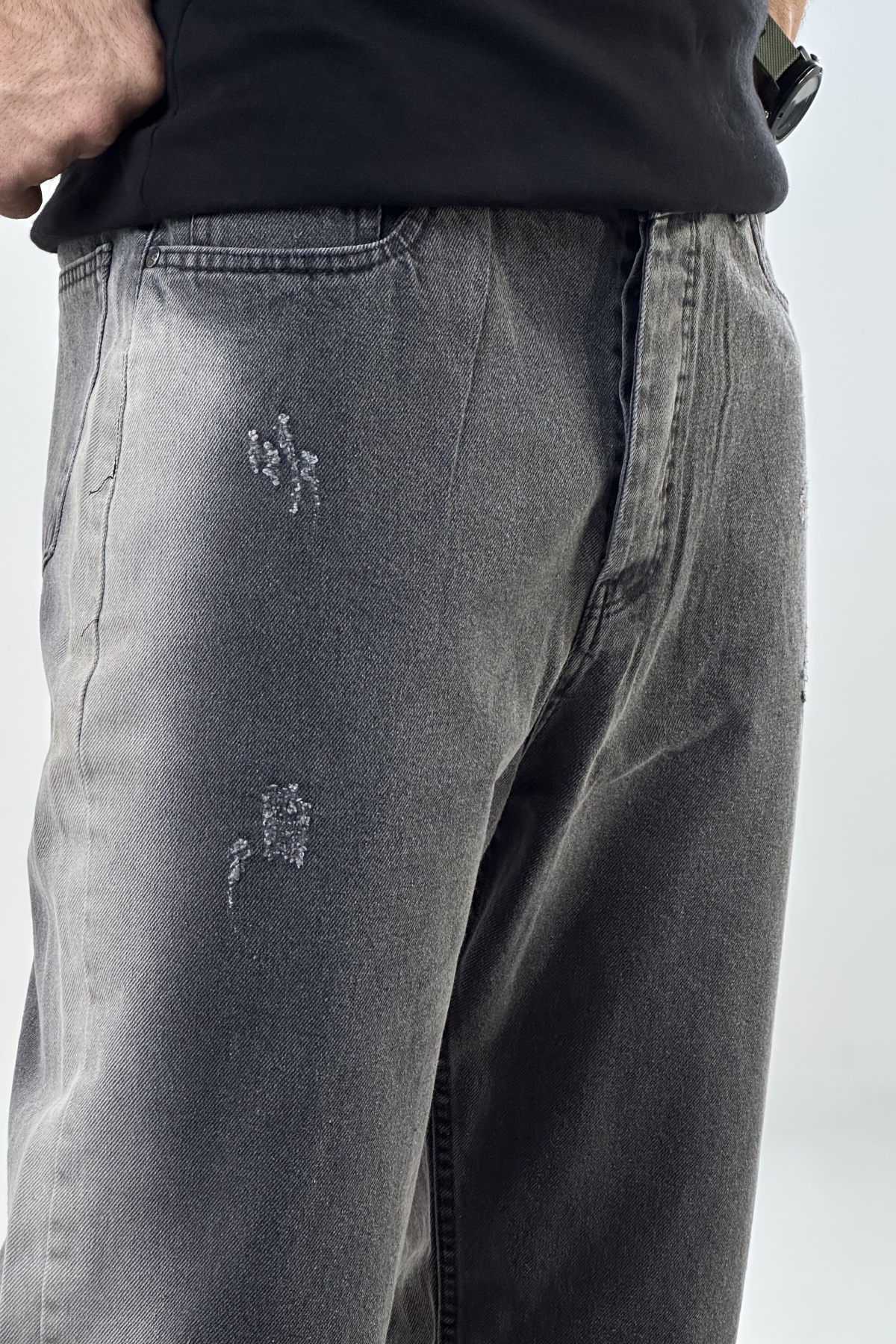 شلوار بگ ذغالی روشن  (7713)