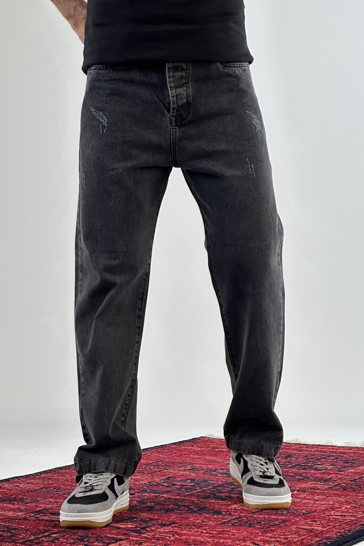 شلوار نیم بگ ذغالی  (7699)