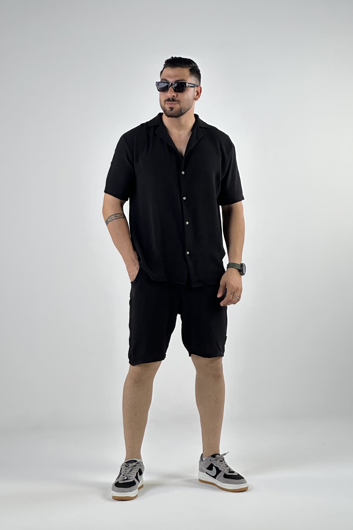 ست پیراهن شلوارک لینن (7774)