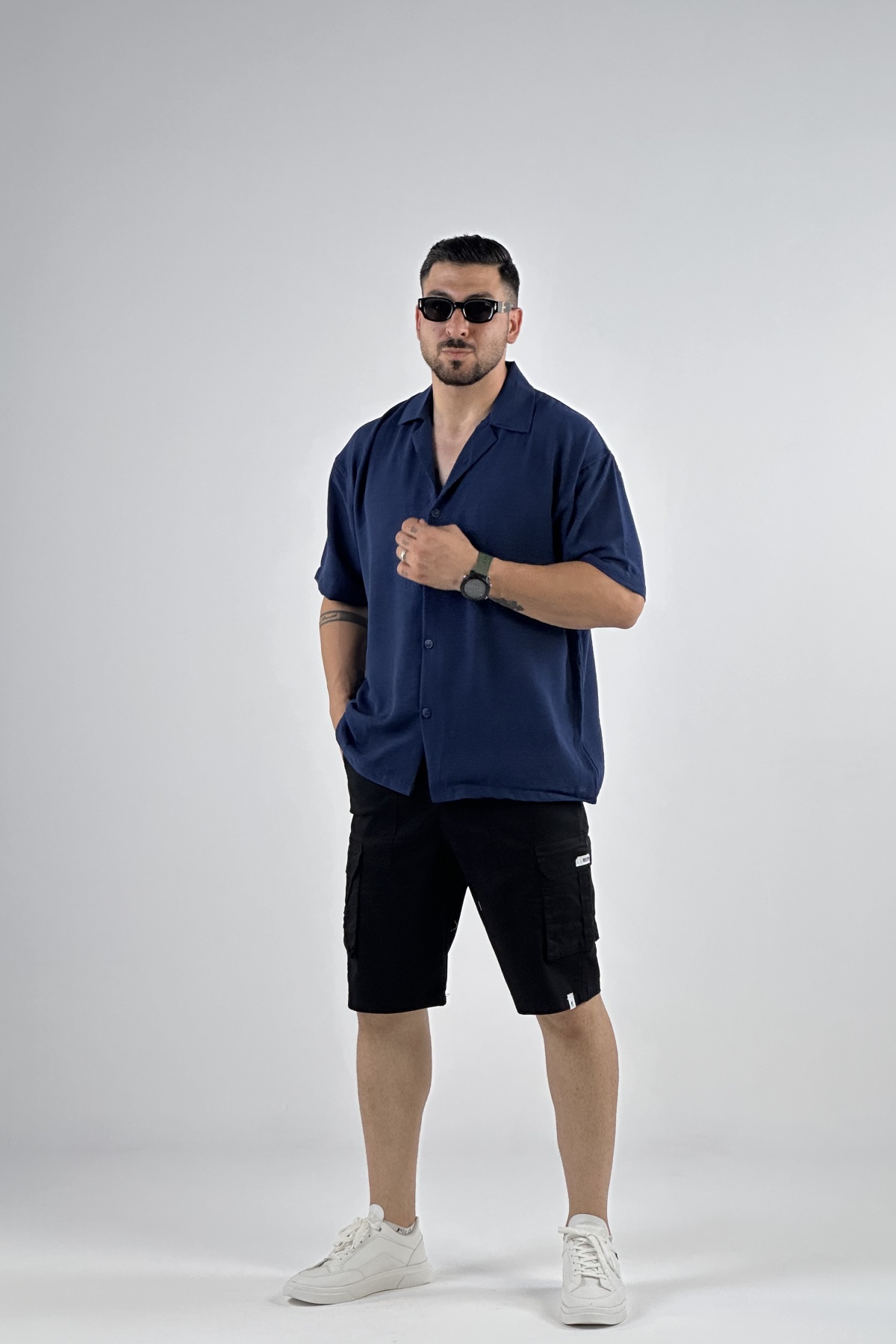 پیراهن آستین کوتاه لینن (7777)