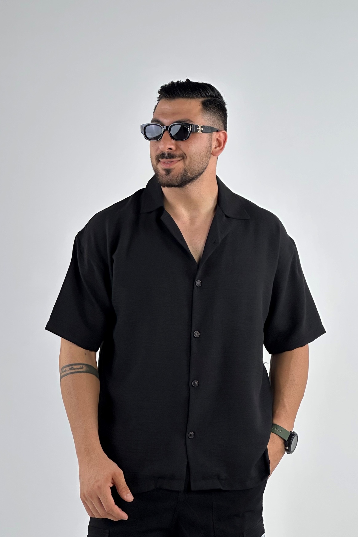 پیراهن آستین کوتاه لینن (7777)