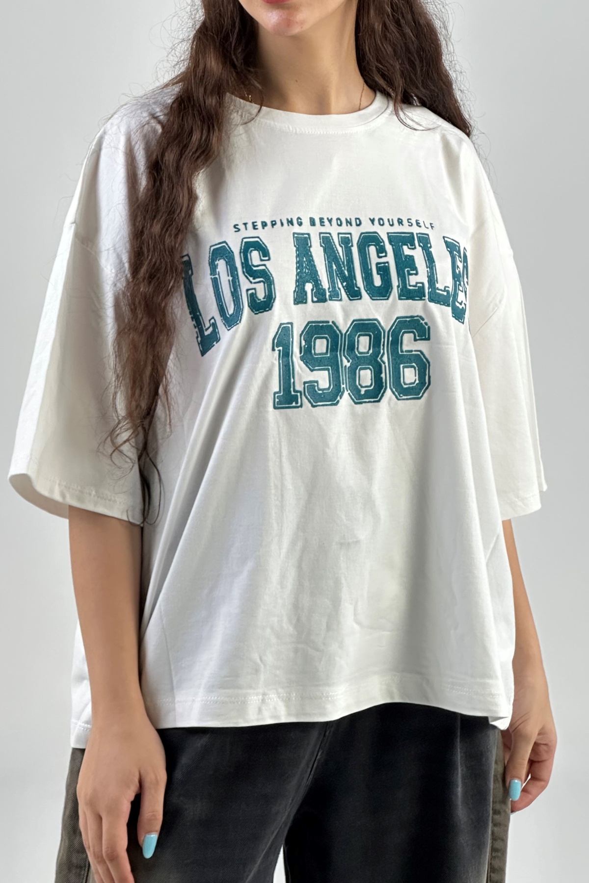 تیشرت چاپ LOS ANGELES 1986 پنبه  (8025)