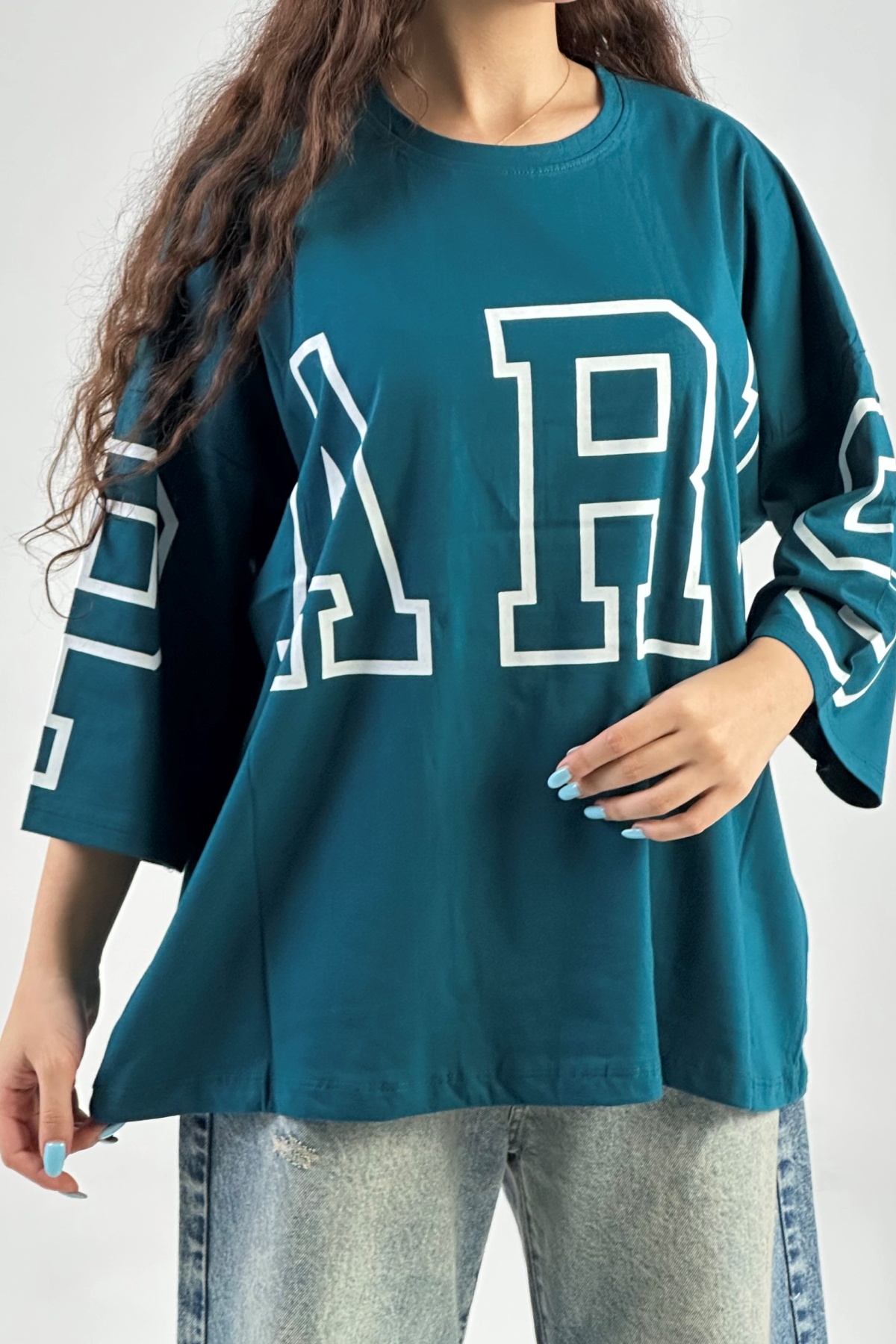 تیشرت باکسی PARIS پنبه (8022)