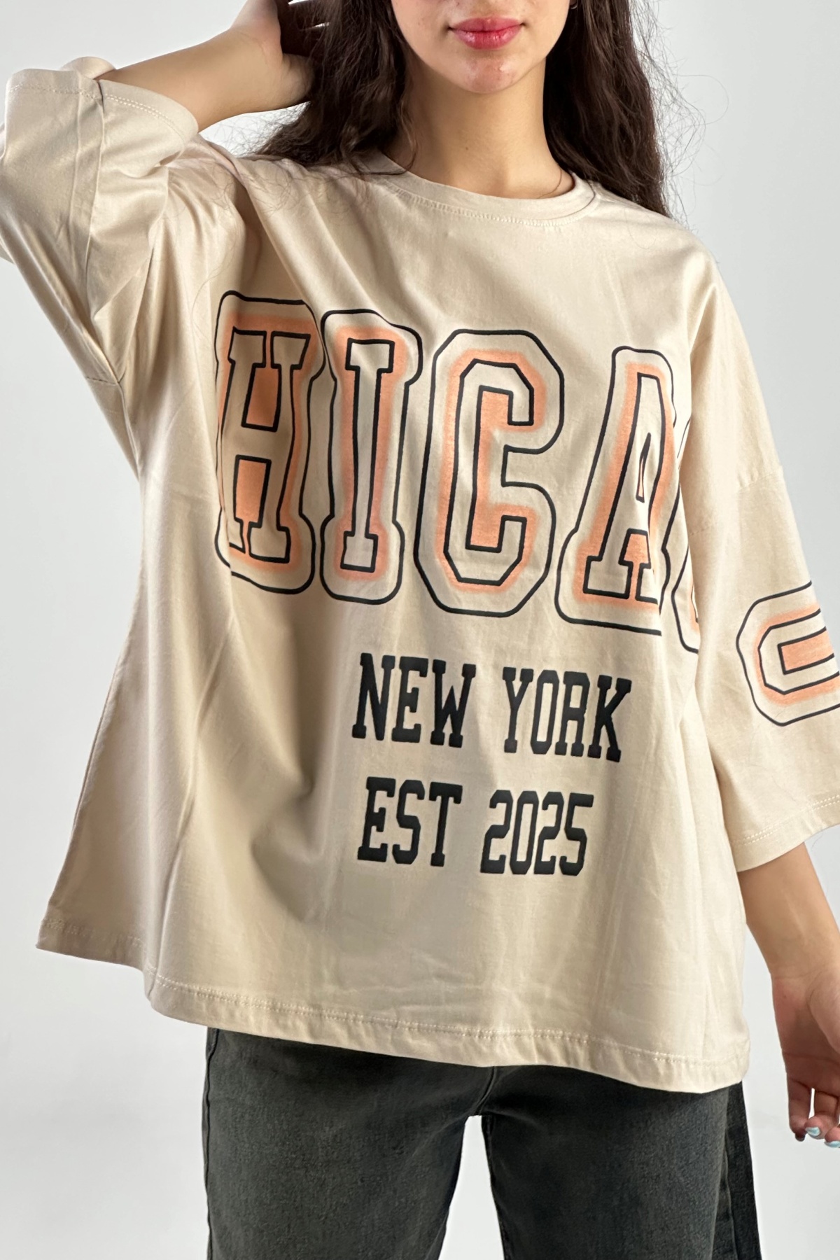 تیشرت چاپ CHICAGO پنبه (8022)