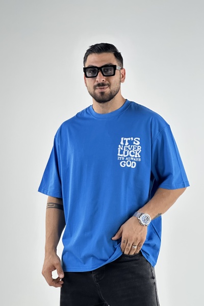 تیشرت کاریزماتیک چاپ IT,S NEVER LUCK پنبه  (8178)