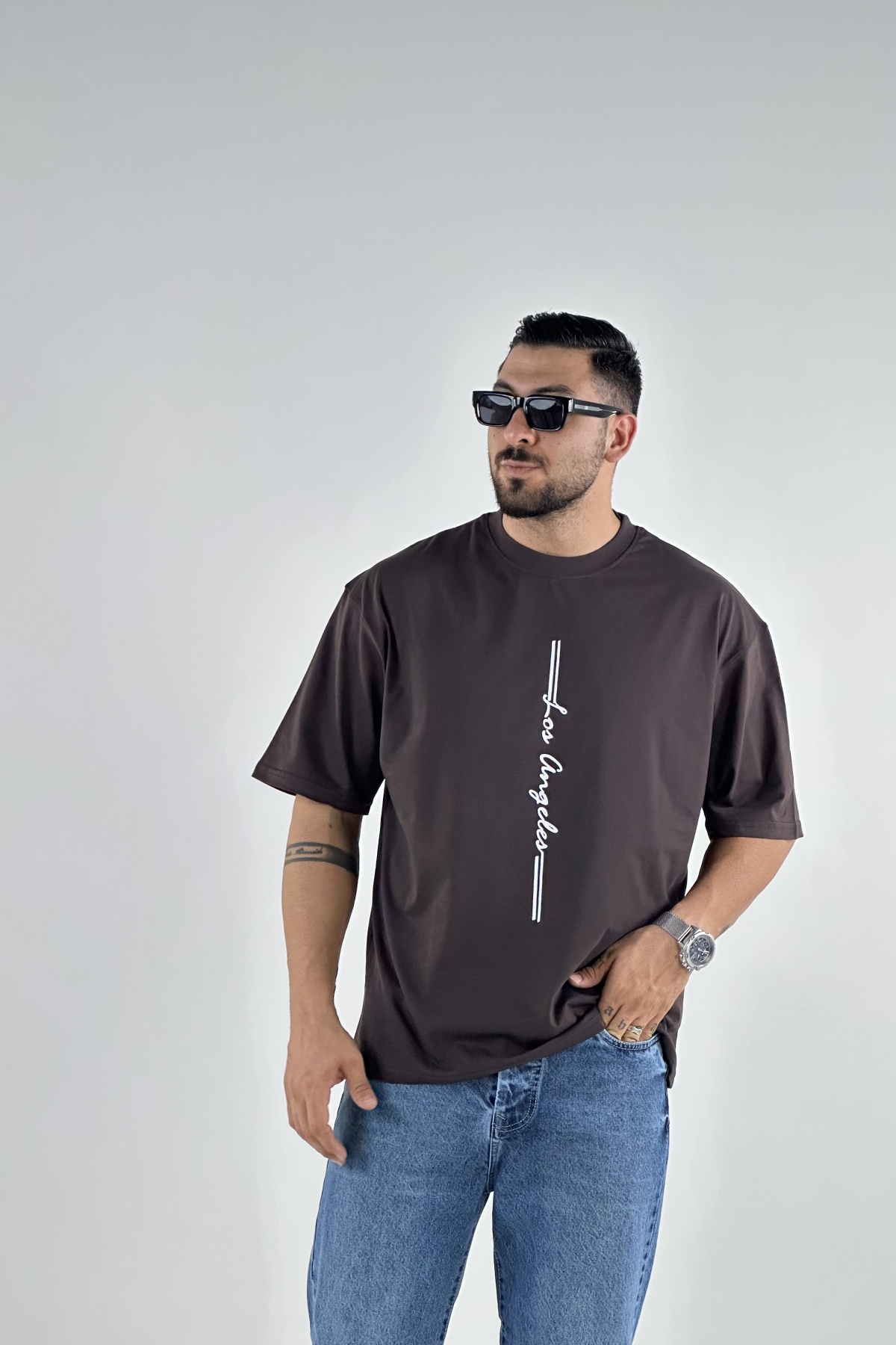 تیشرت کاریزماتیک چاپ LOS ANGELES پنبه (8179)