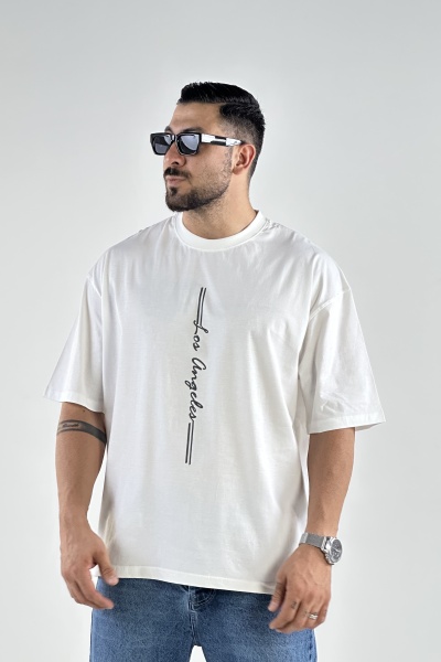 تیشرت کاریزماتیک چاپ LOS ANGELES پنبه (8179)