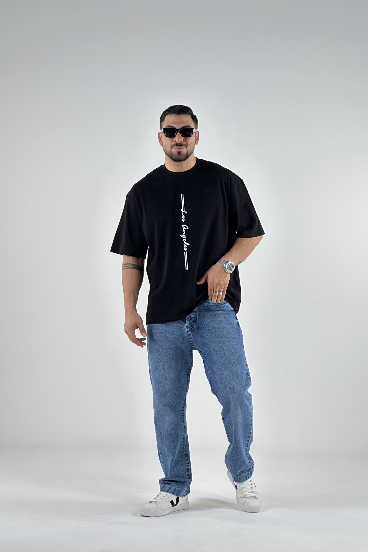 تیشرت کاریزماتیک چاپ LOS ANGELES پنبه (8179)