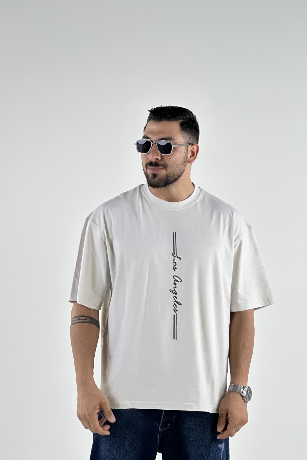 تیشرت کاریزماتیک چاپ LOS ANGELES پنبه (8179)