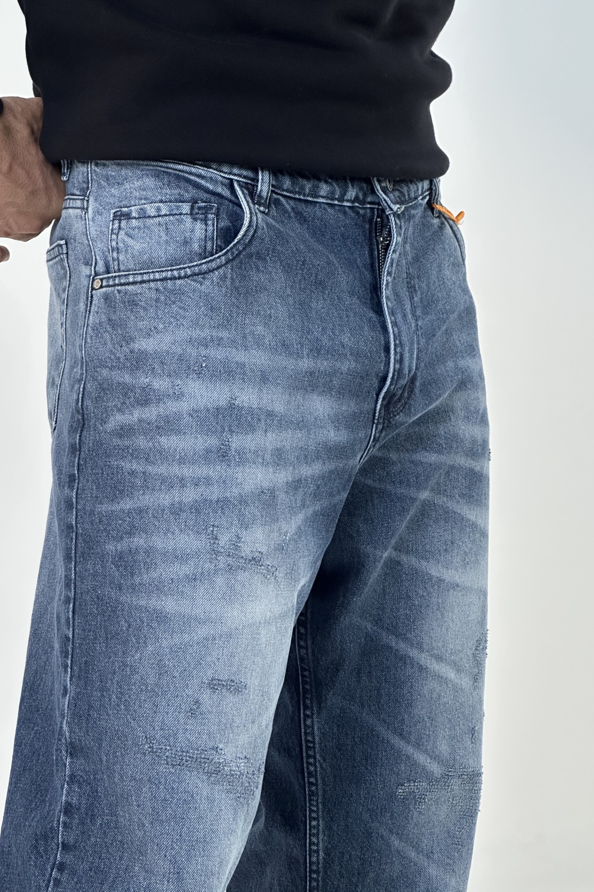 شلوار جین بگ آبی (8474)