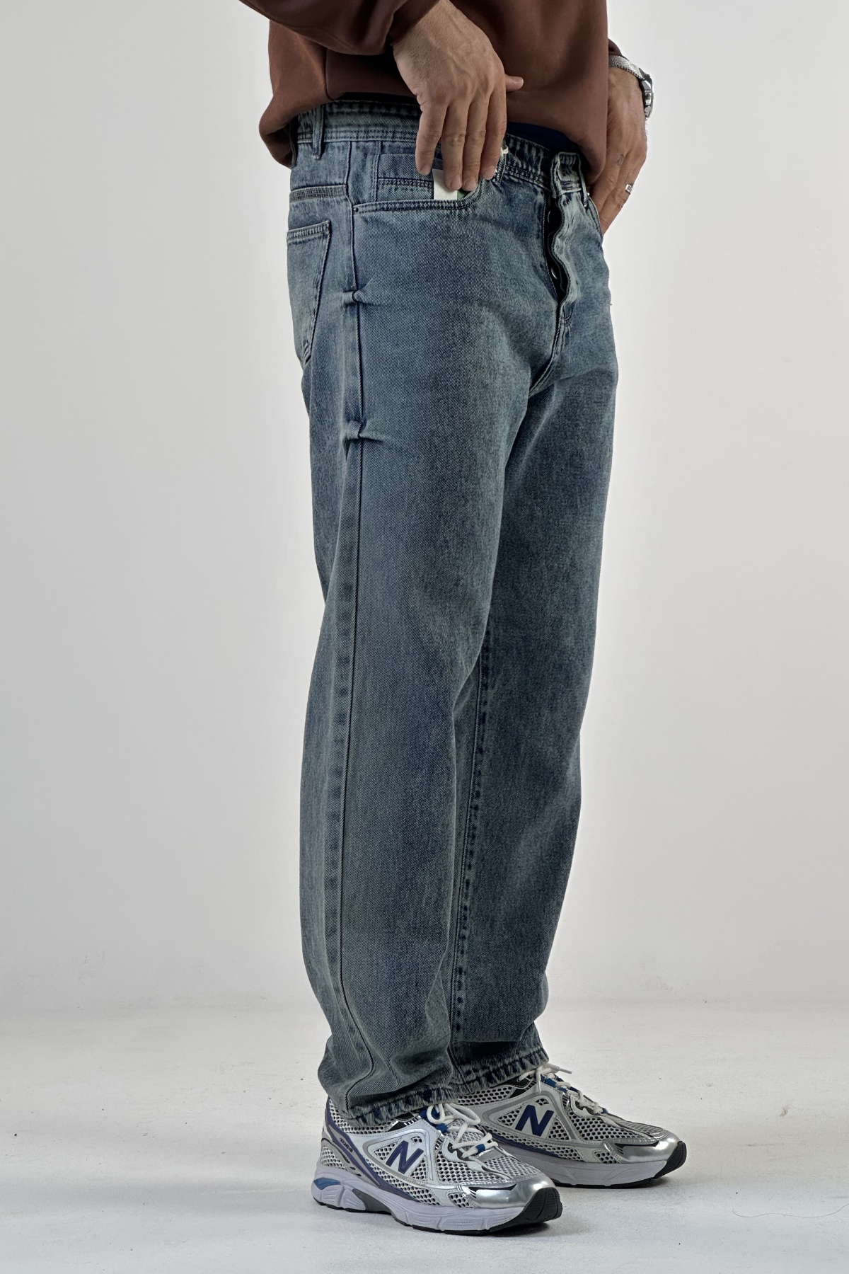 شلوار بگ آبی روشن  (8601)