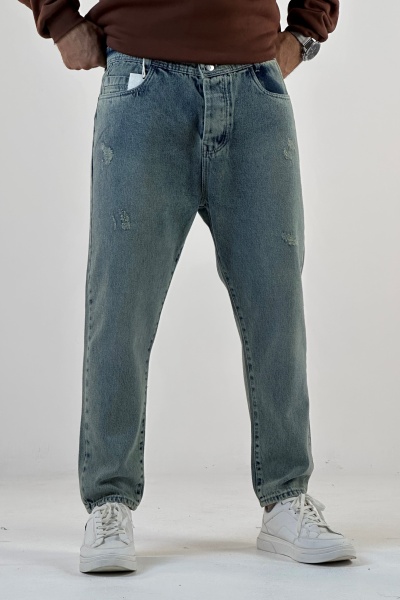 شلوار مام فیت آبی روشن  (8617)