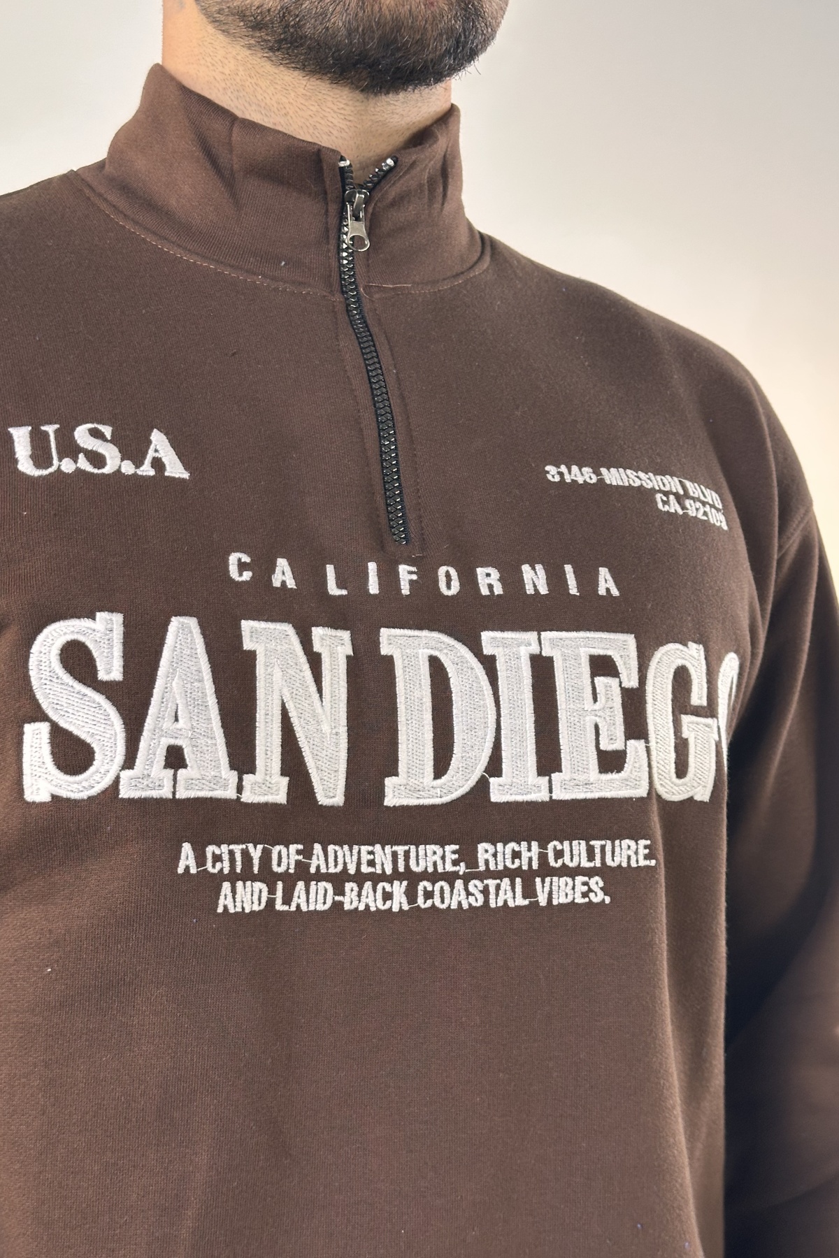 نیم زیپ گلدوزی SAN DIEGO دورس (8993)