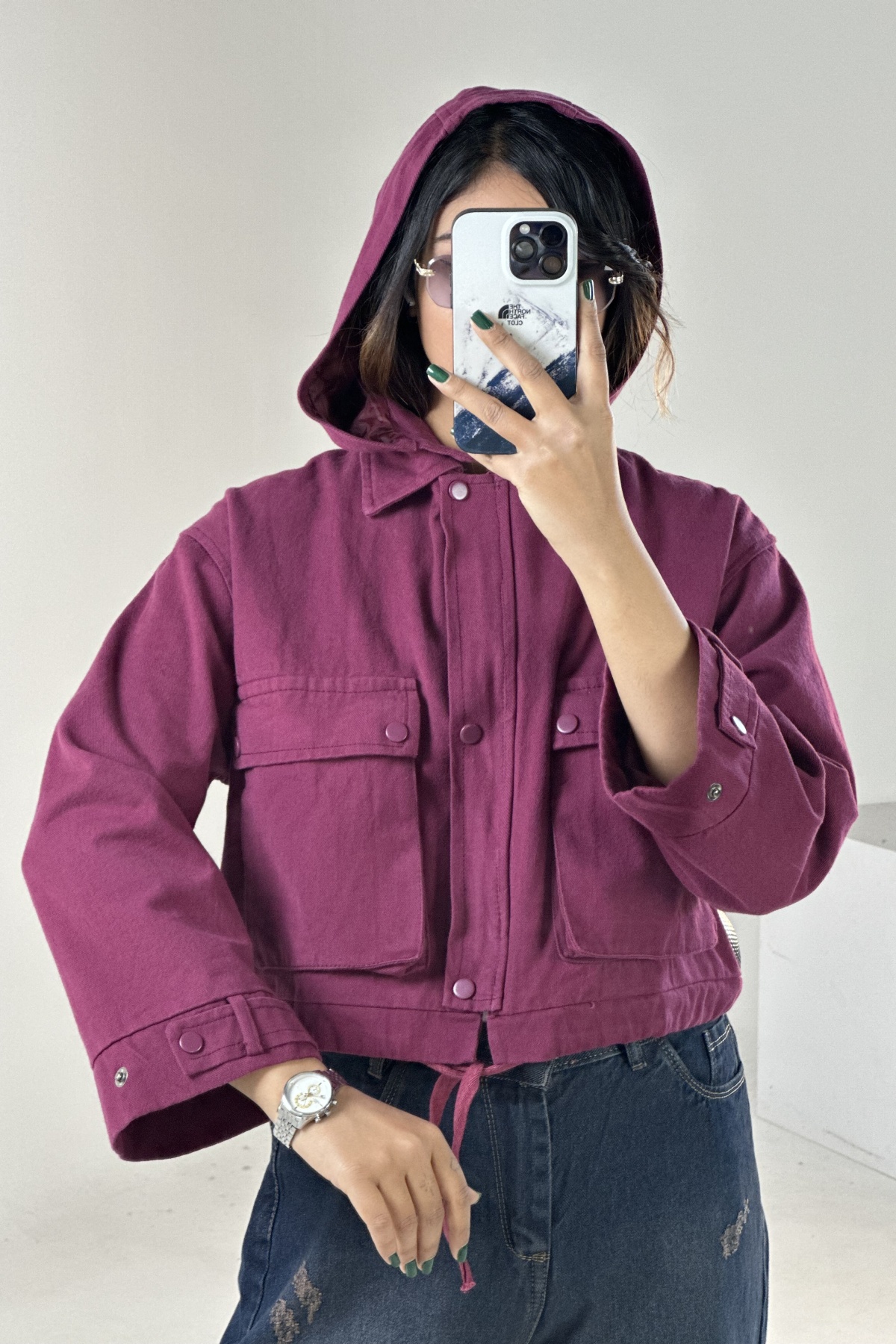 کت کتان کلاه آستردار (9337)