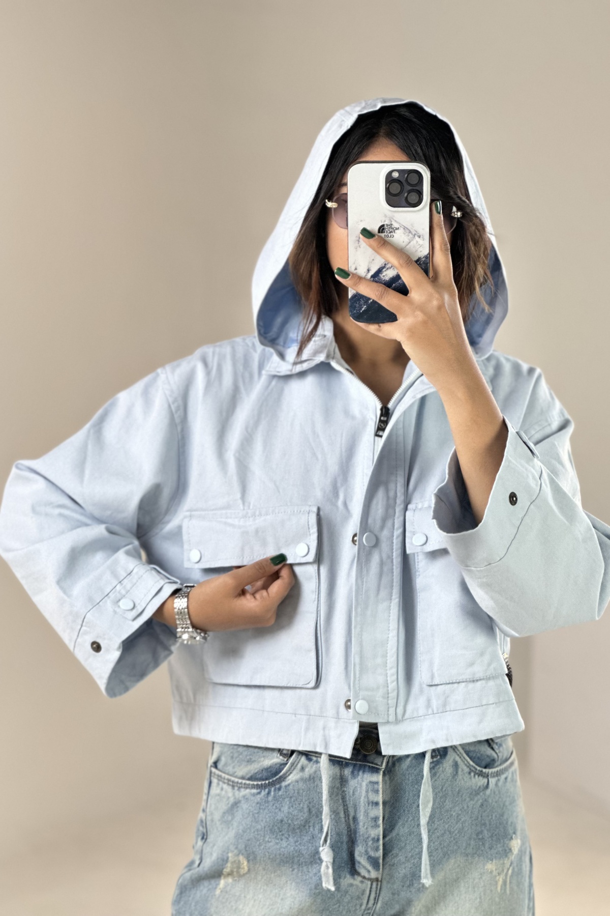 کت کتان کلاه آستردار (9337)