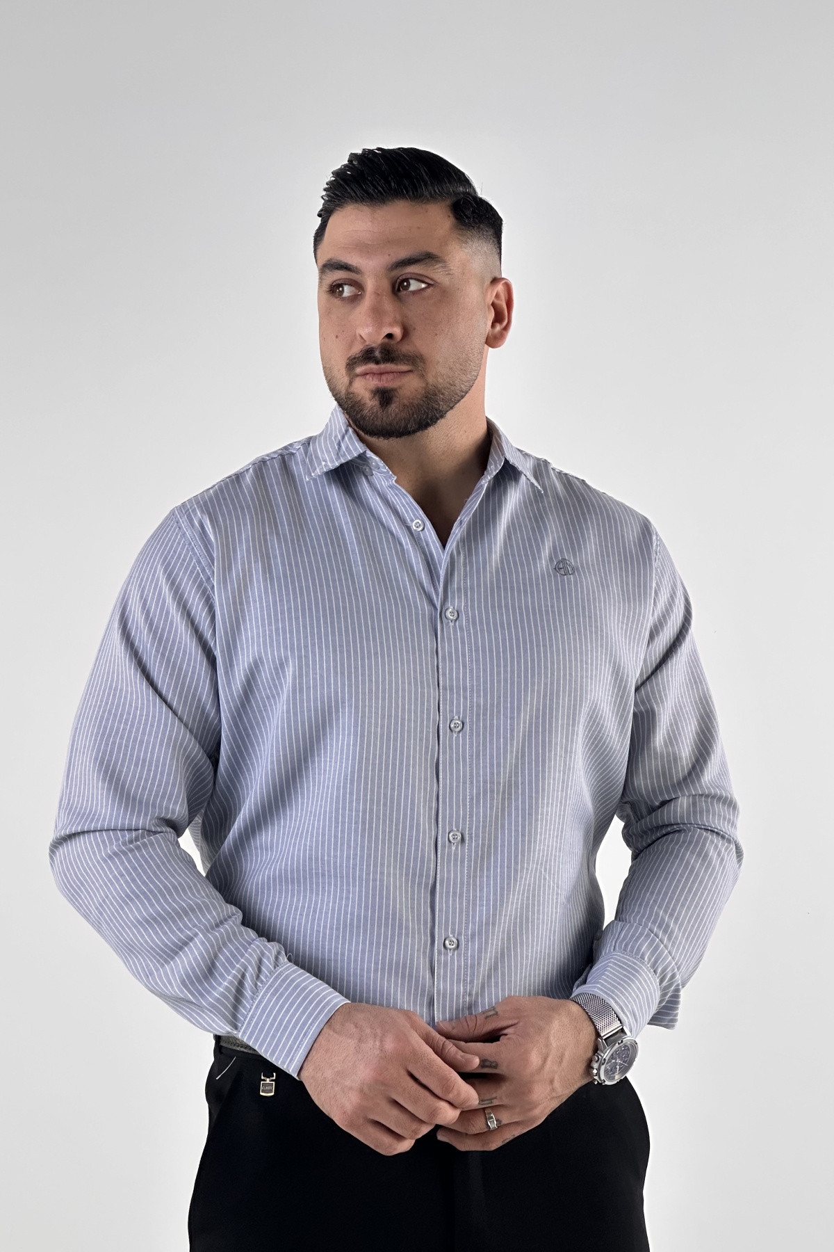 پیراهن راه راه ریز نخی  (9192)