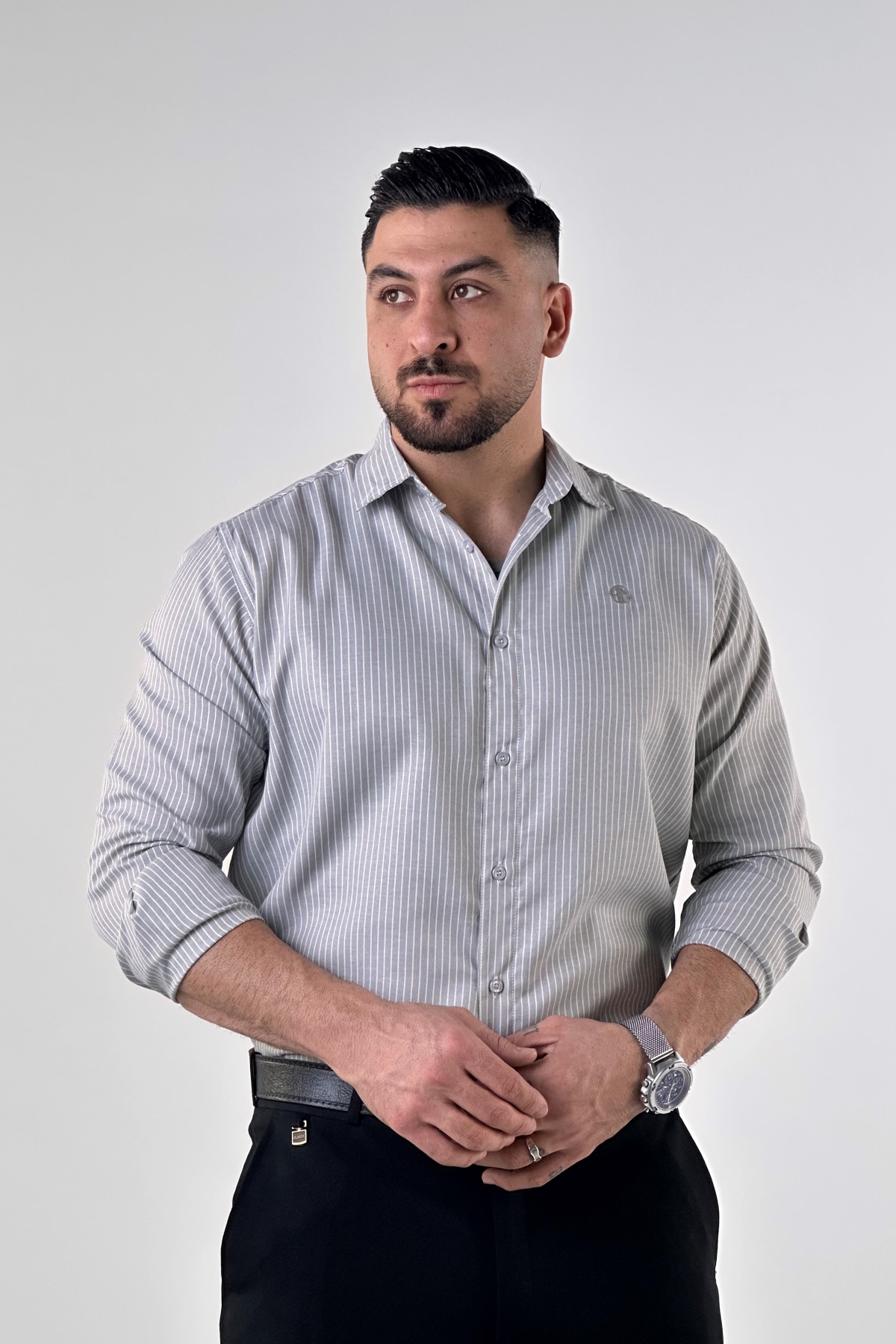 پیراهن راه راه ریز نخی  (9192)