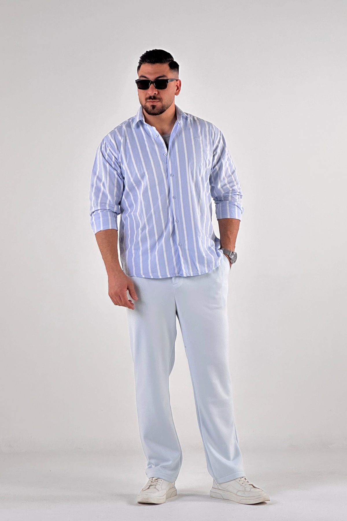 پیراهن راه راه درشت  (9196)