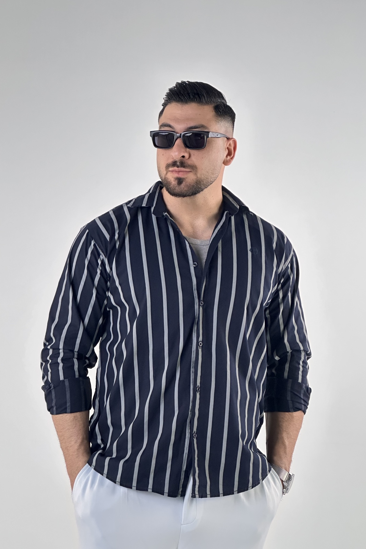 پیراهن راه راه درشت  (9196)