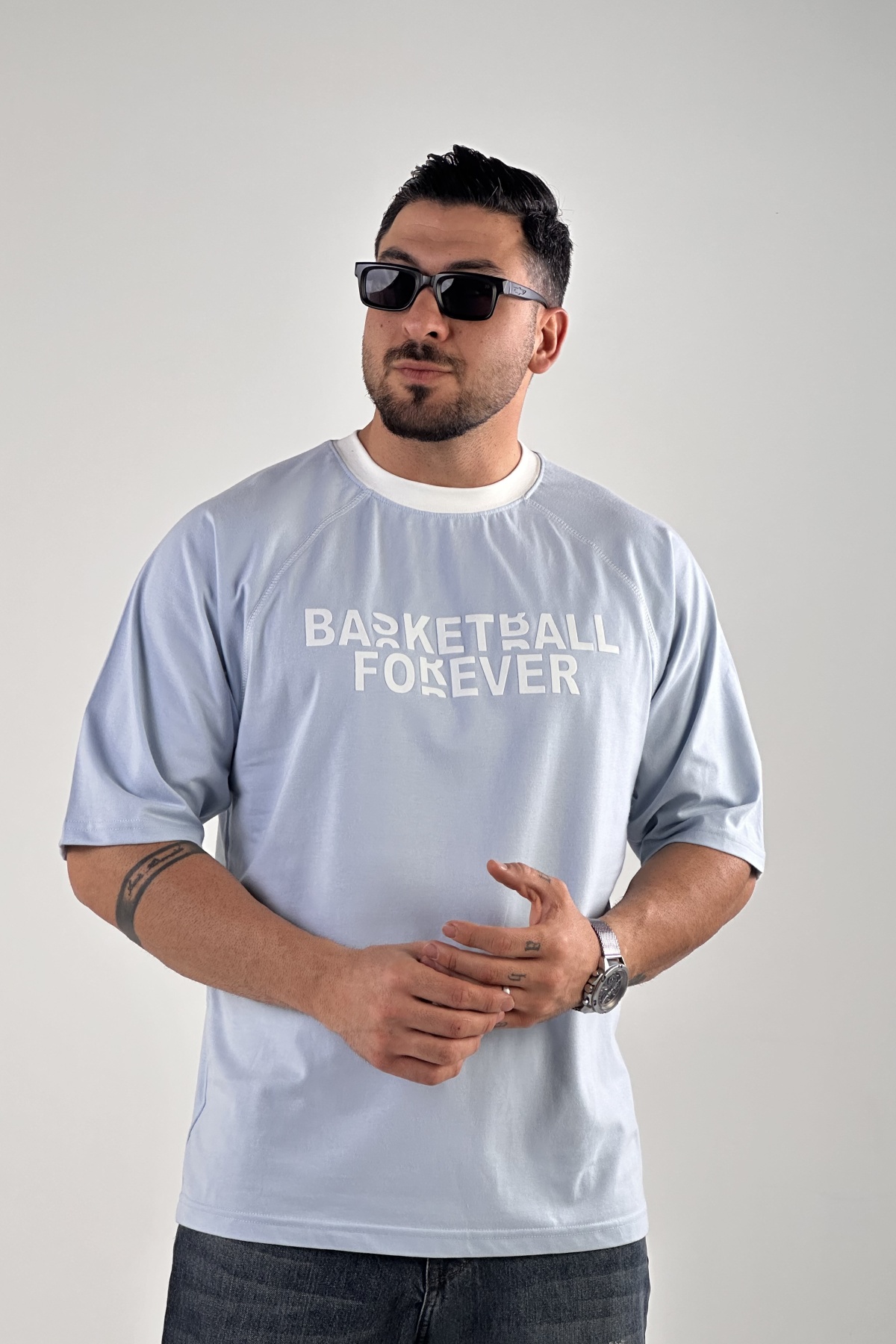 تیشرت چاپ BASKETBALL پنبه (9457)