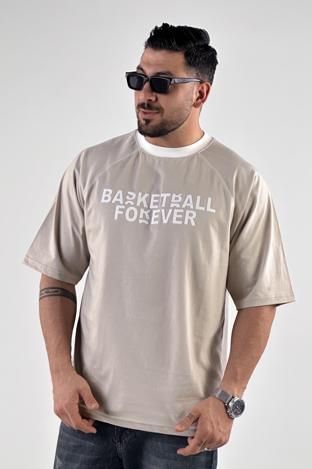 تیشرت چاپ BASKETBALL پنبه (9457)