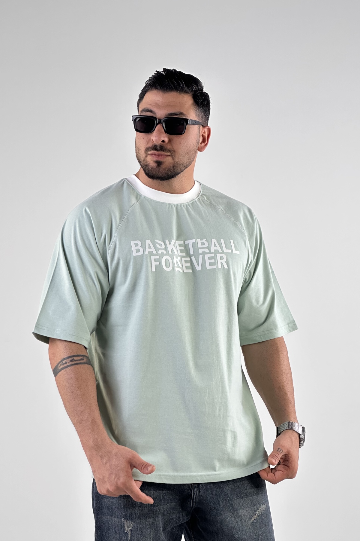 تیشرت چاپ BASKETBALL پنبه (9457)