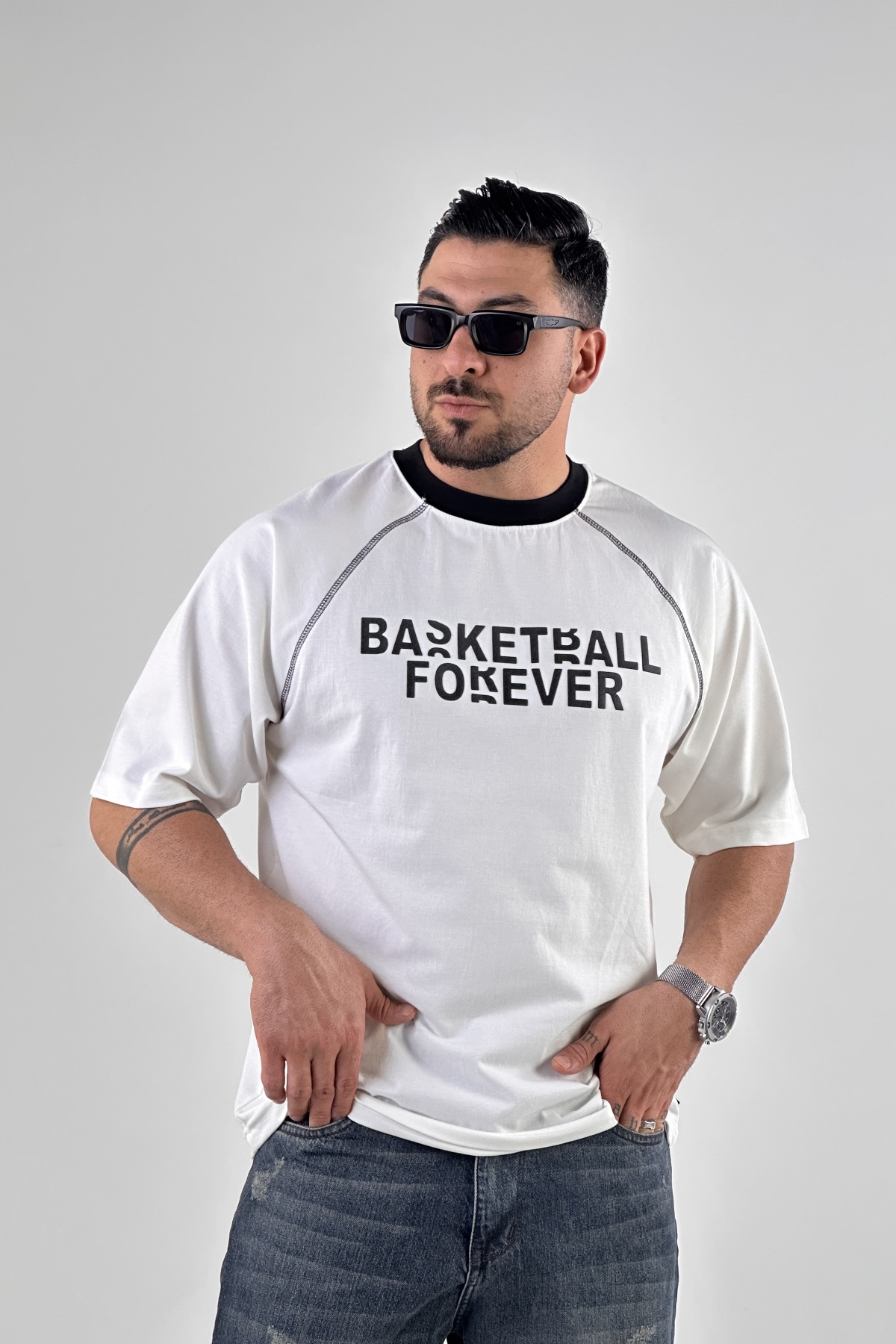 تیشرت چاپ BASKETBALL پنبه (9457)