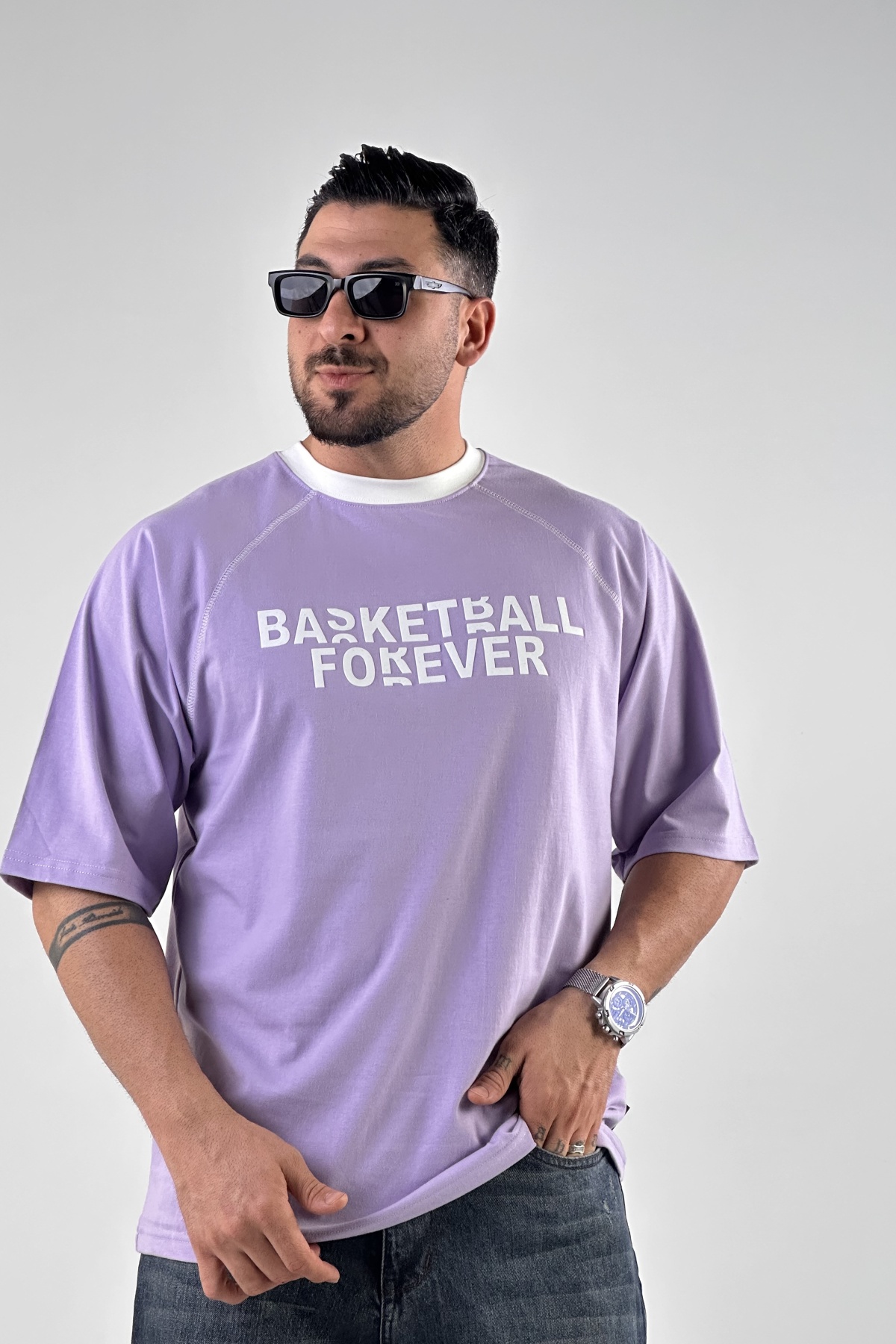 تیشرت چاپ BASKETBALL پنبه (9457)