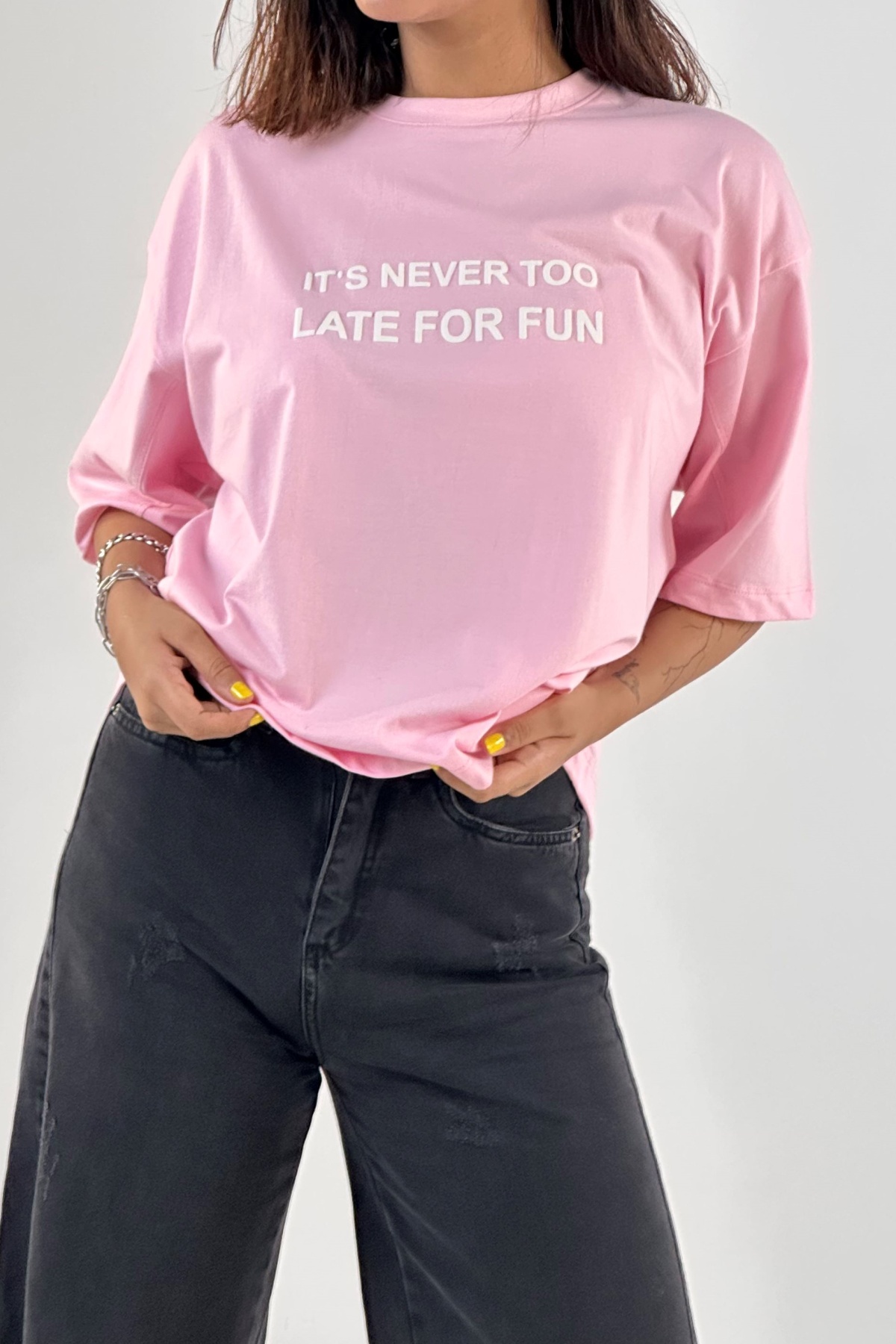 تیشرت چاپ IT,S NEVER TOO پنبه (10148)
