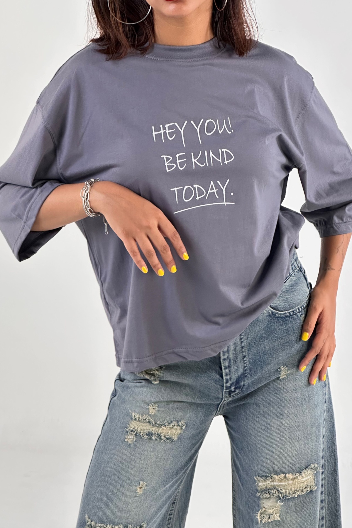 تیشرت چاپ hey you پنبه  (10177)