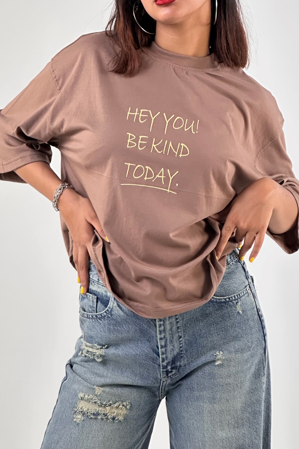 تیشرت چاپ hey you پنبه  (10177)