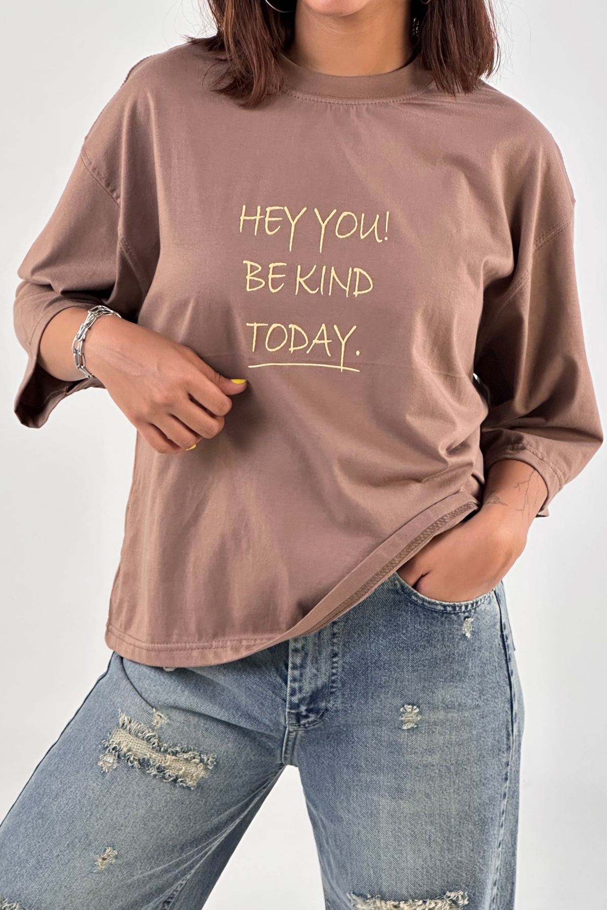 تیشرت چاپ hey you پنبه  (10177)